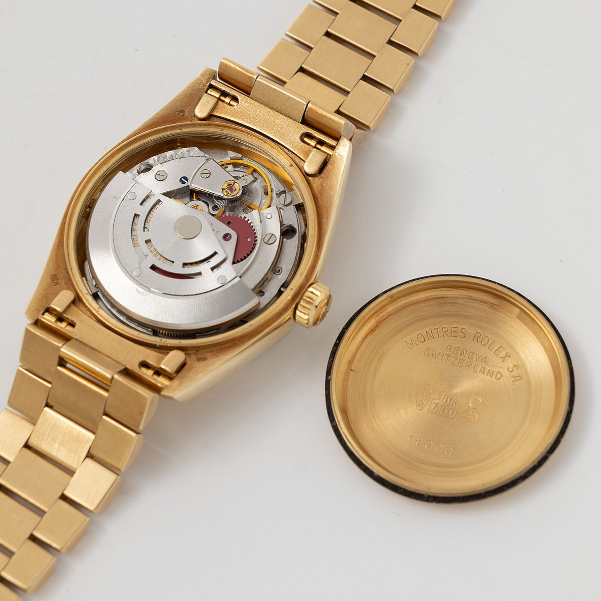 Rolex Day-Date 18038 Petrol Blue Stella Dial in 18k Yellow Gold