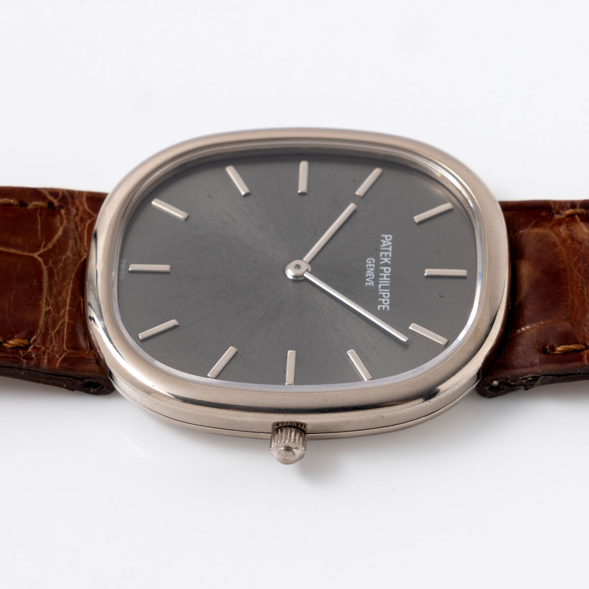 Patek Philippe Ellipse 3738G Grey Soleil Dial Jumbo Automatic in 18k White Gold