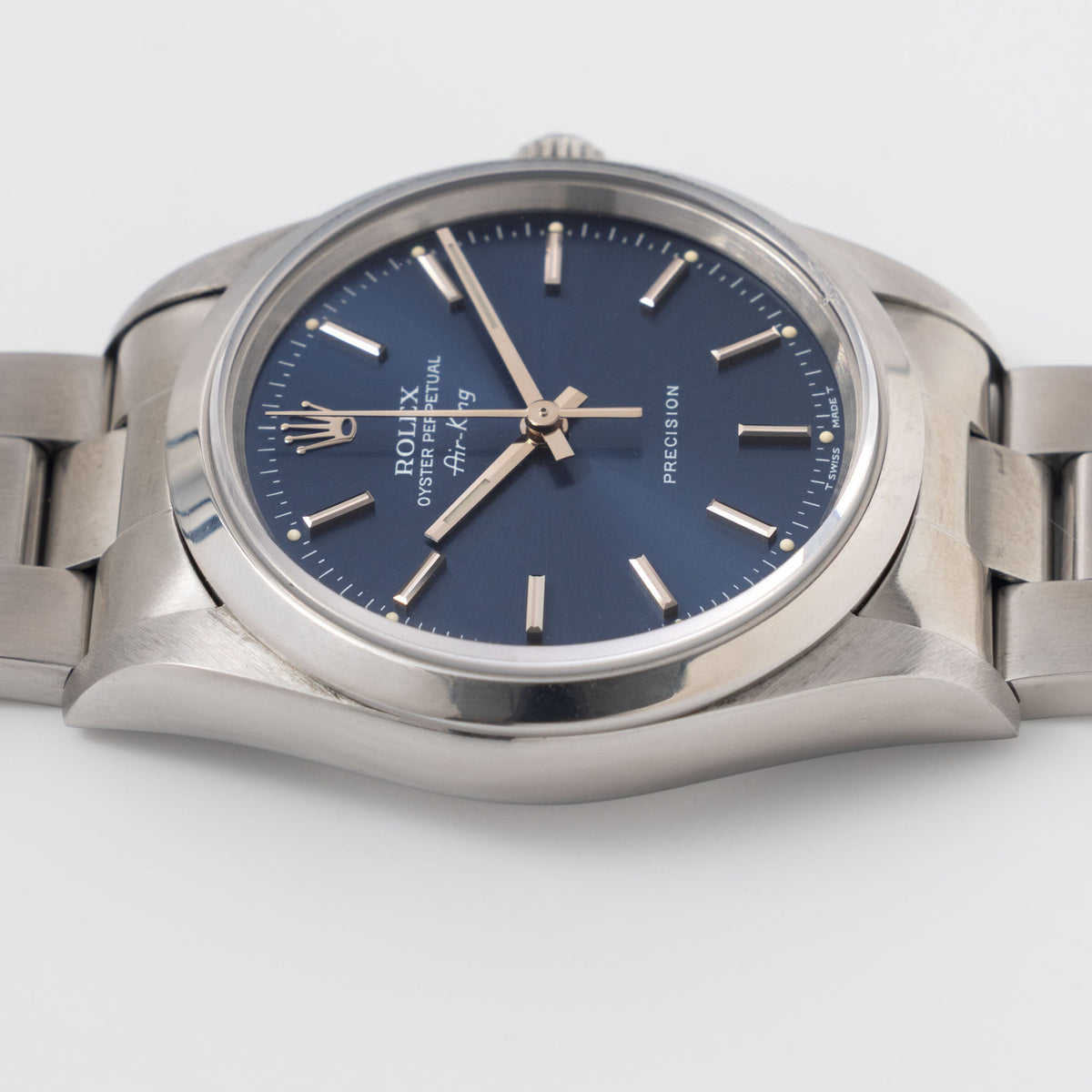 Rolex Air-King 14000 Blue Soleil Finish Dial with Original Punched Papers