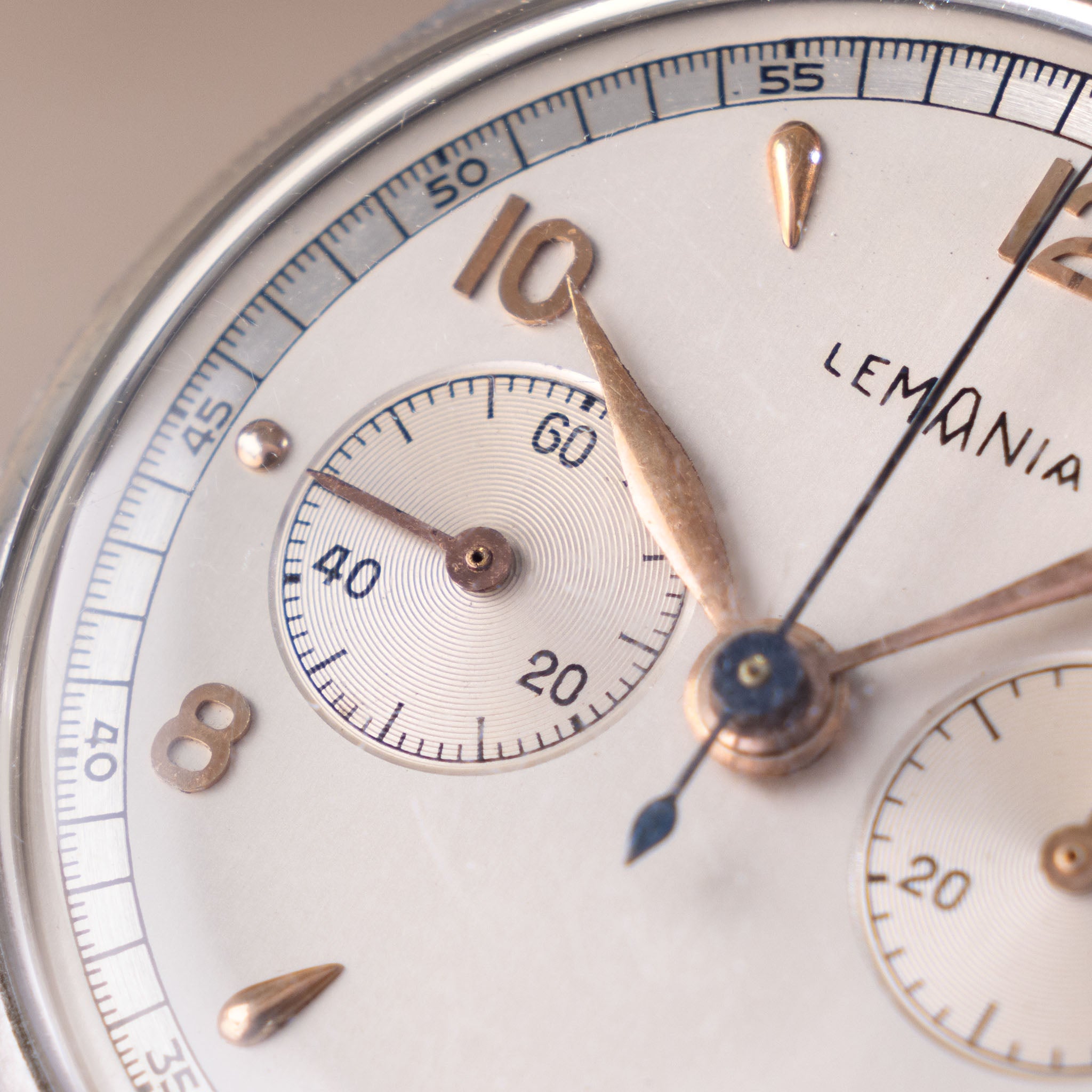 Lemania Chronograph Two-Tone Silver Dial cal. 320