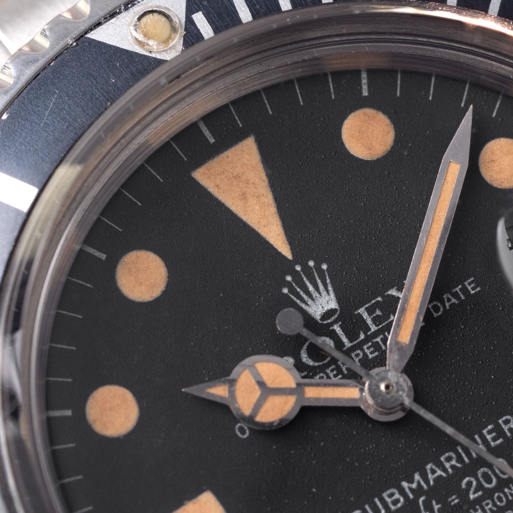 Rolex Submariner 1680 MK1 Dial Pumpkin Patina Kissing 40 Inlay