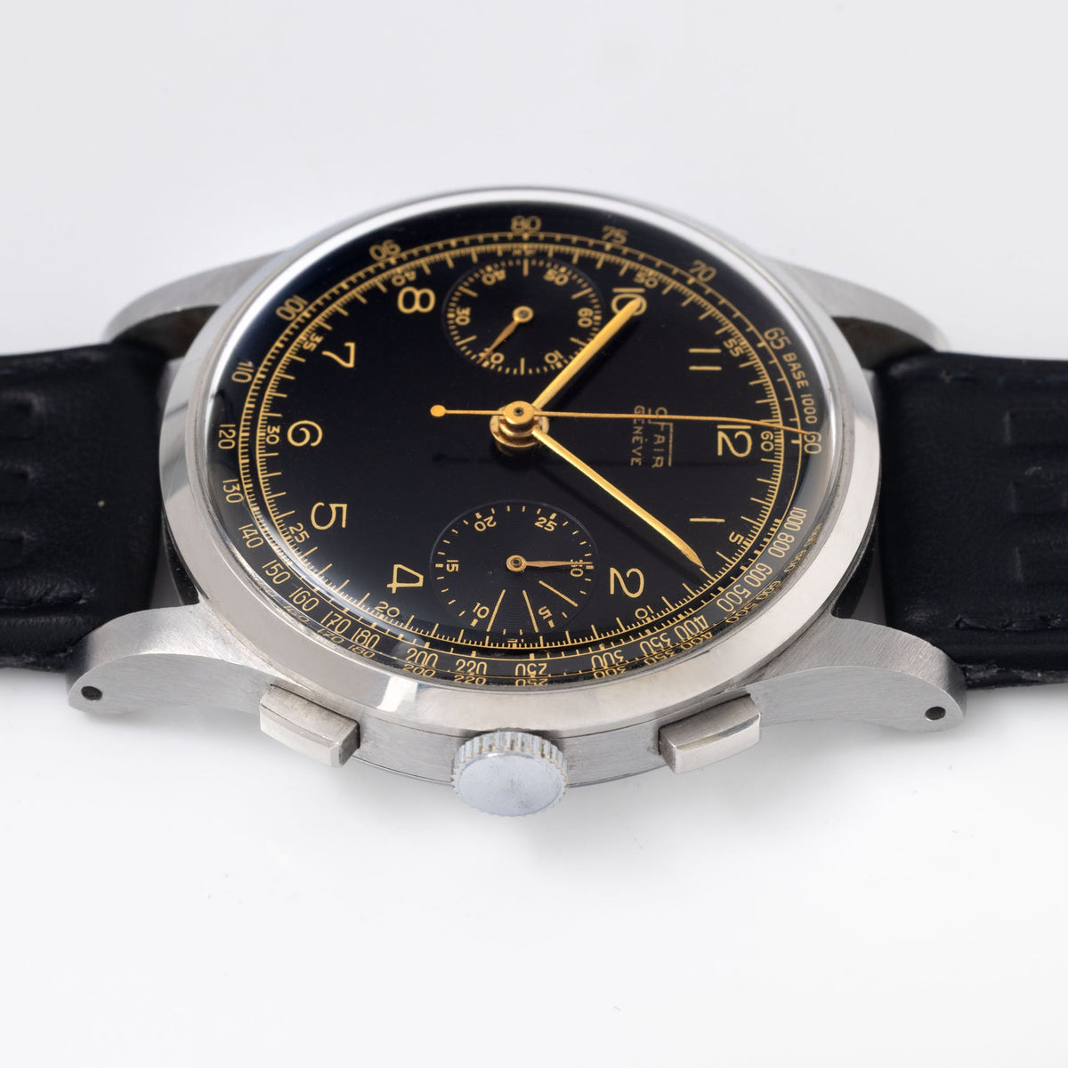 Ofair Cal.22 1940's Oversized Chronograph Black dial Motor sport Championship Geneva