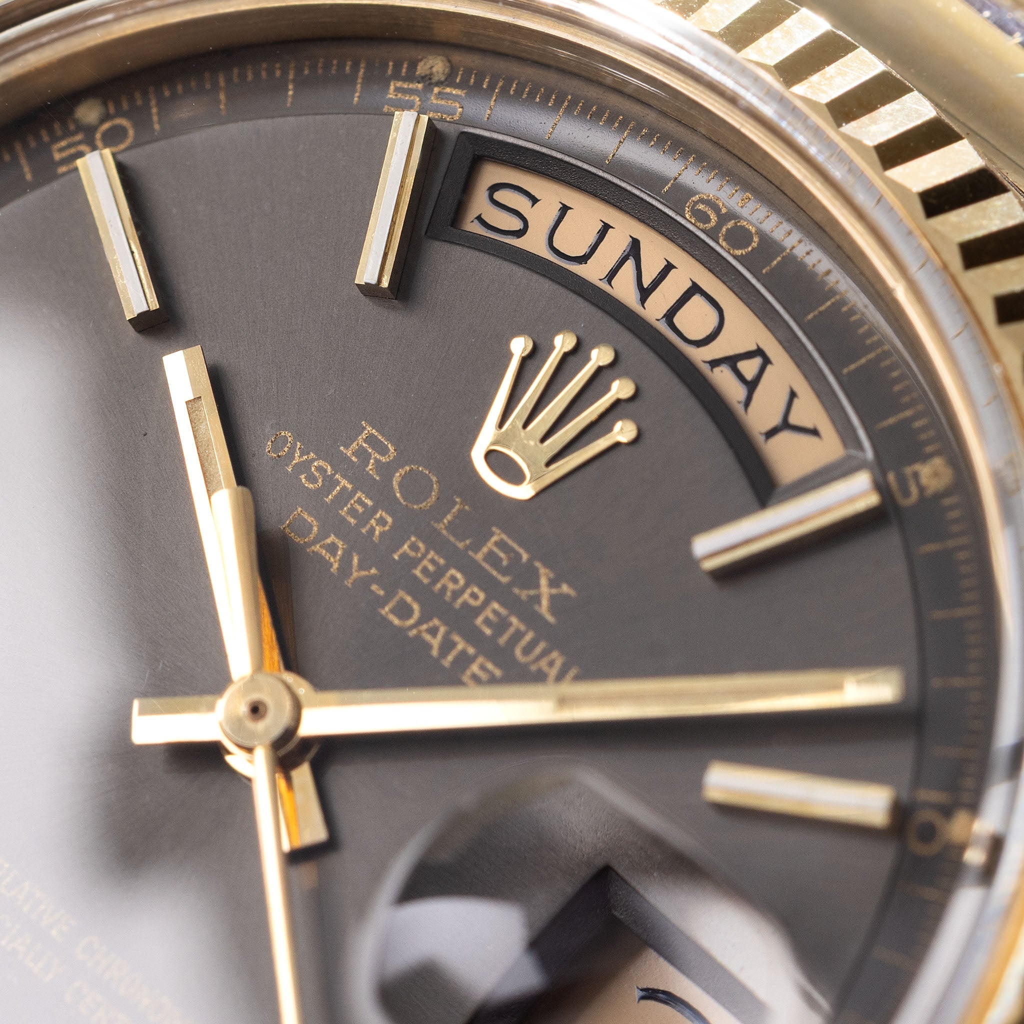 Rolex Day-Date 1803 Grey Dial with Original Box and Double Punched Paper in 18k Yellow Gold
