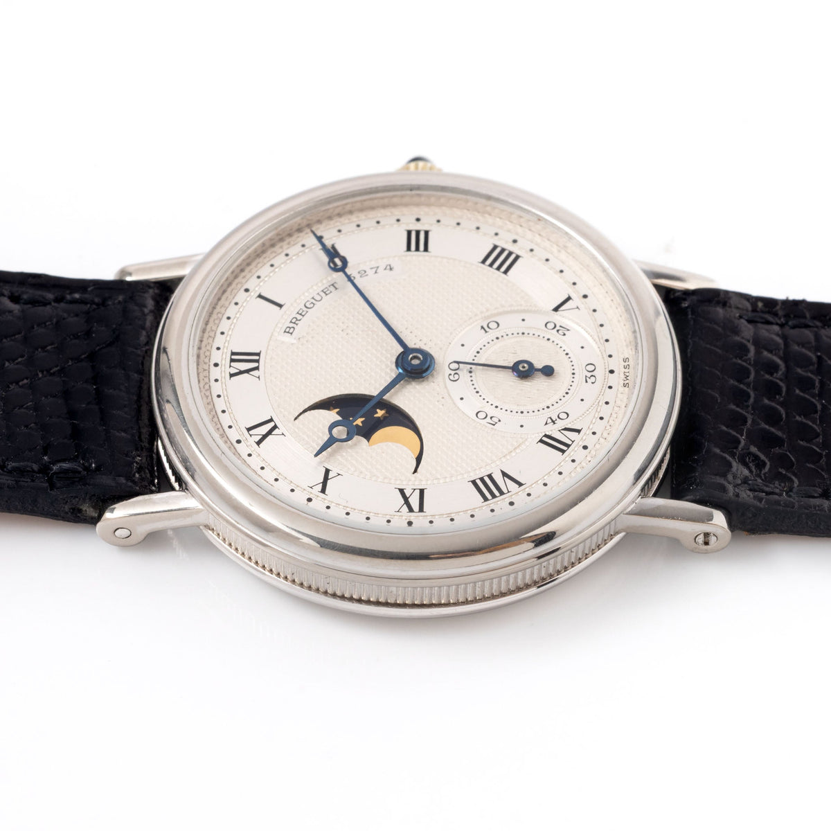 Breguet Classique Moonphase Ref. 3280BB Guilloché Dial in 18k white gold