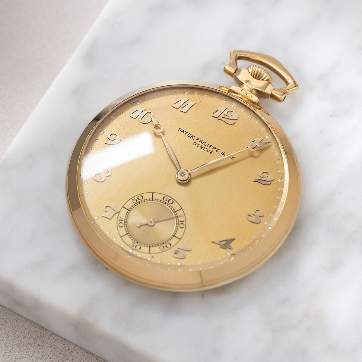 Patek Philippe Pocket Watch with Doré Breguet numerals Dial in 18k Yellow Gold