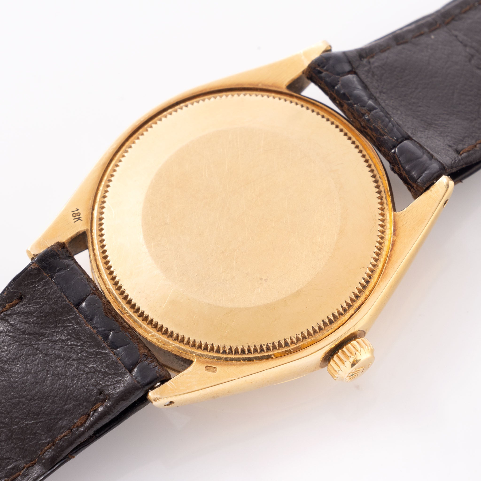 Rolex Oyster -Perpetual silver "25 years Coca Cola service " logo dial in 18 k yellow gold with original double punched papers ref 1003