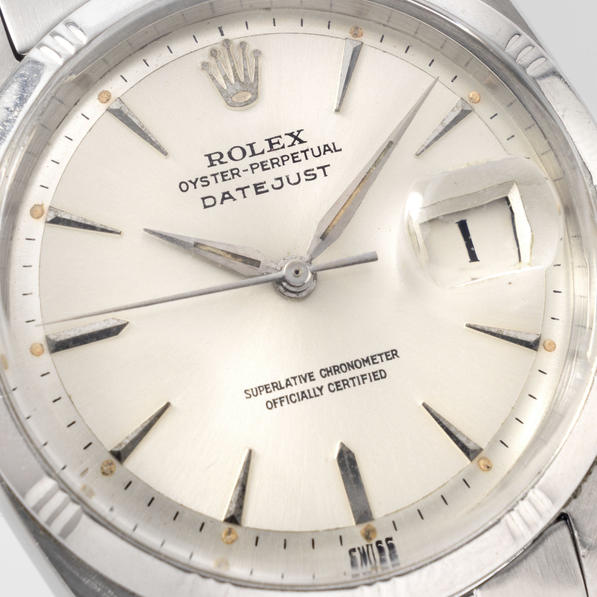 Rolex Datejust Bamboo Bezel Silver Swiss Only Dial Double Papers Ref 1603