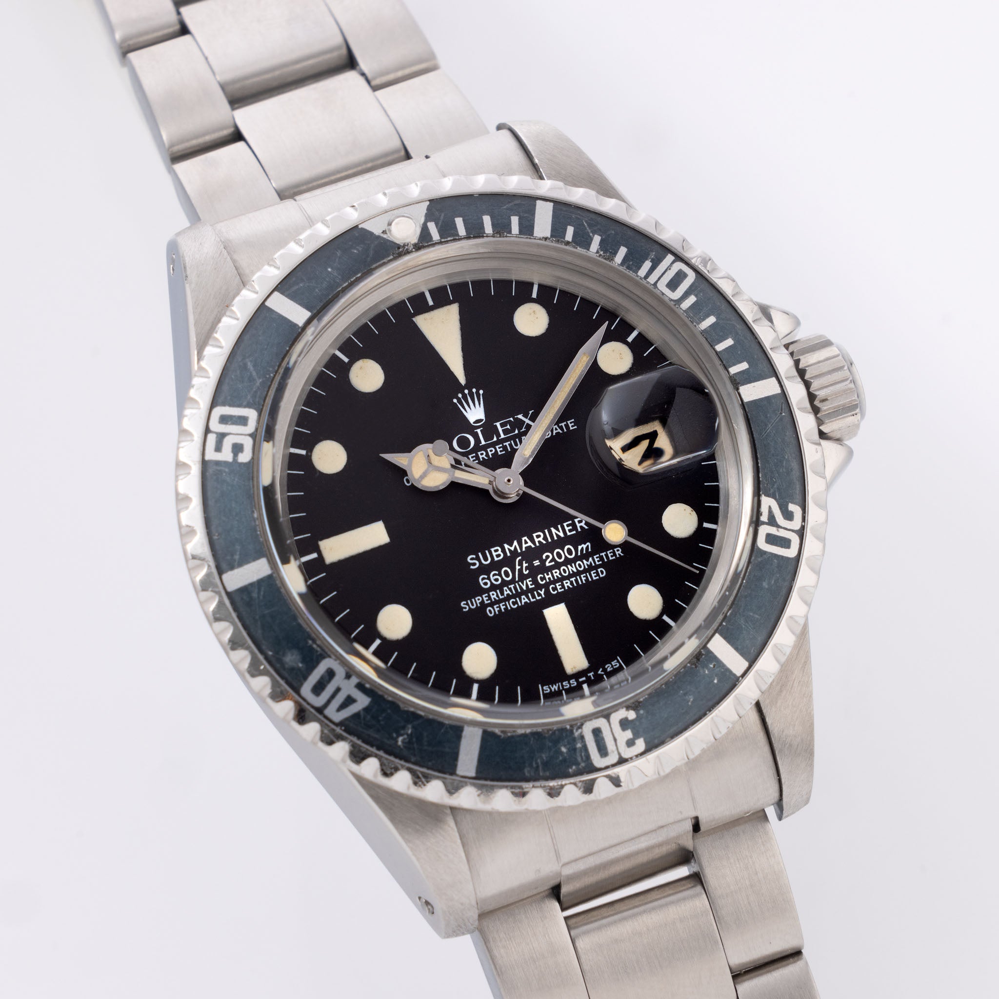 Rolex Submariner 1680 Mk2 White Dial Faded to Blue Inlay