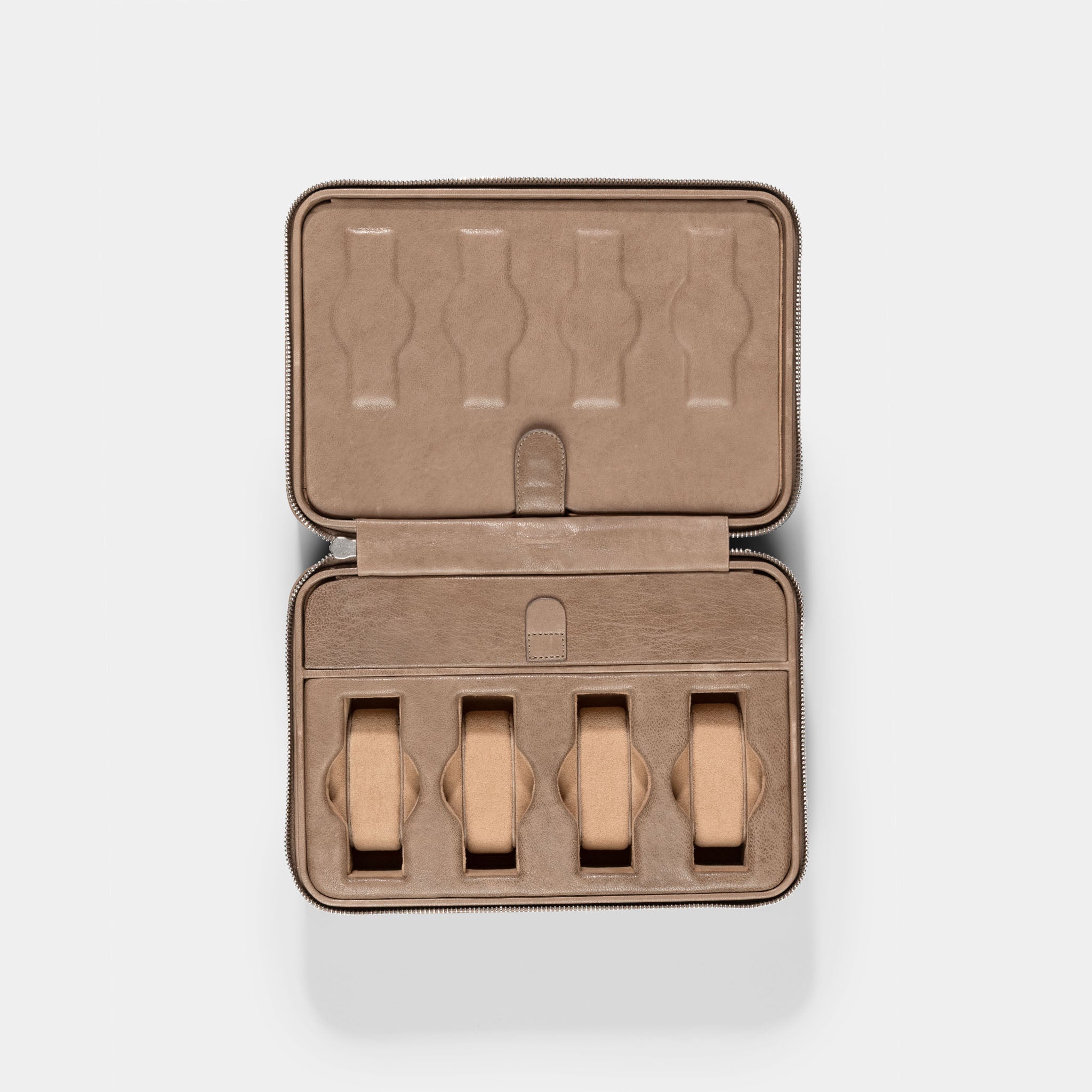 Soft Brown Luxury Leather Watch Box by JPM