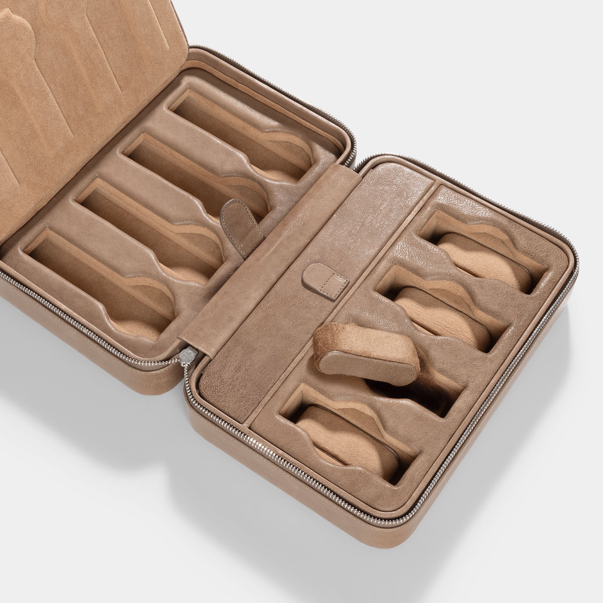 Soft Brown Luxury Leather Watch Box by JPM