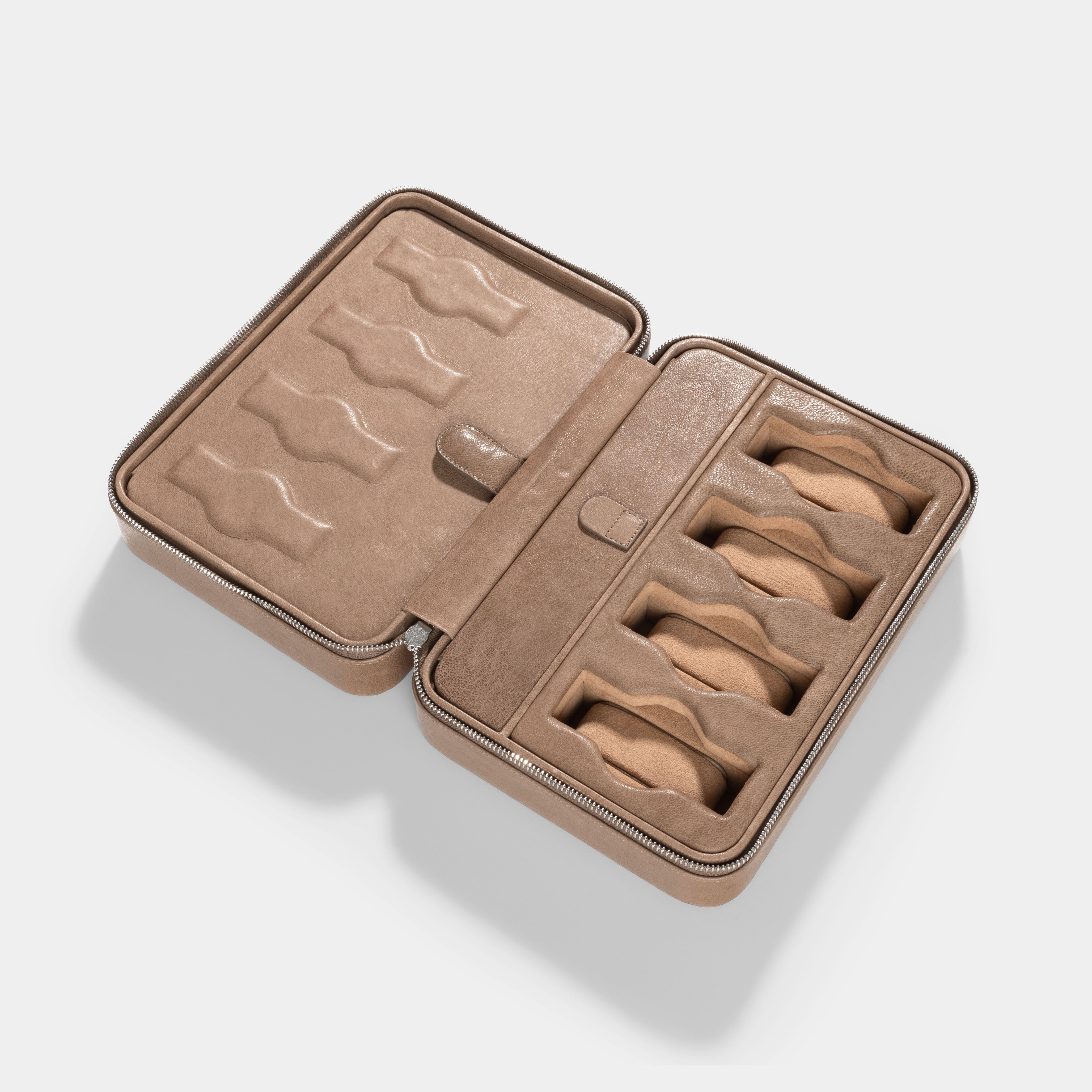 Soft Brown Luxury Leather Watch Box by JPM