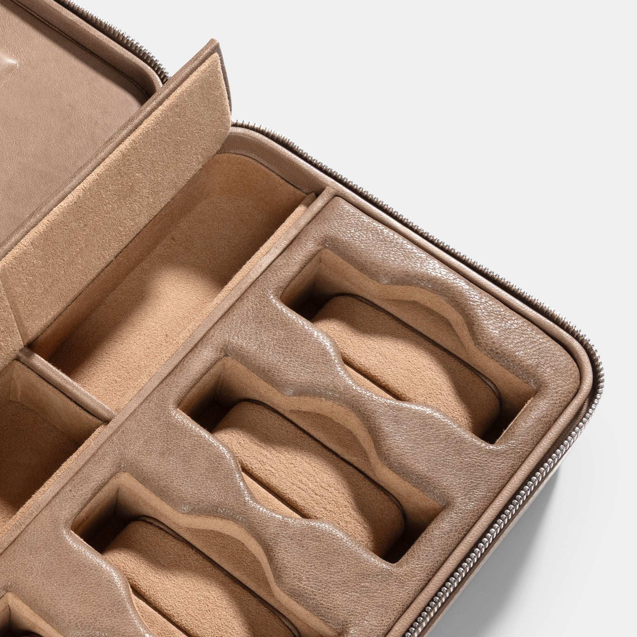 Soft Brown Luxury Leather Watch Box by JPM