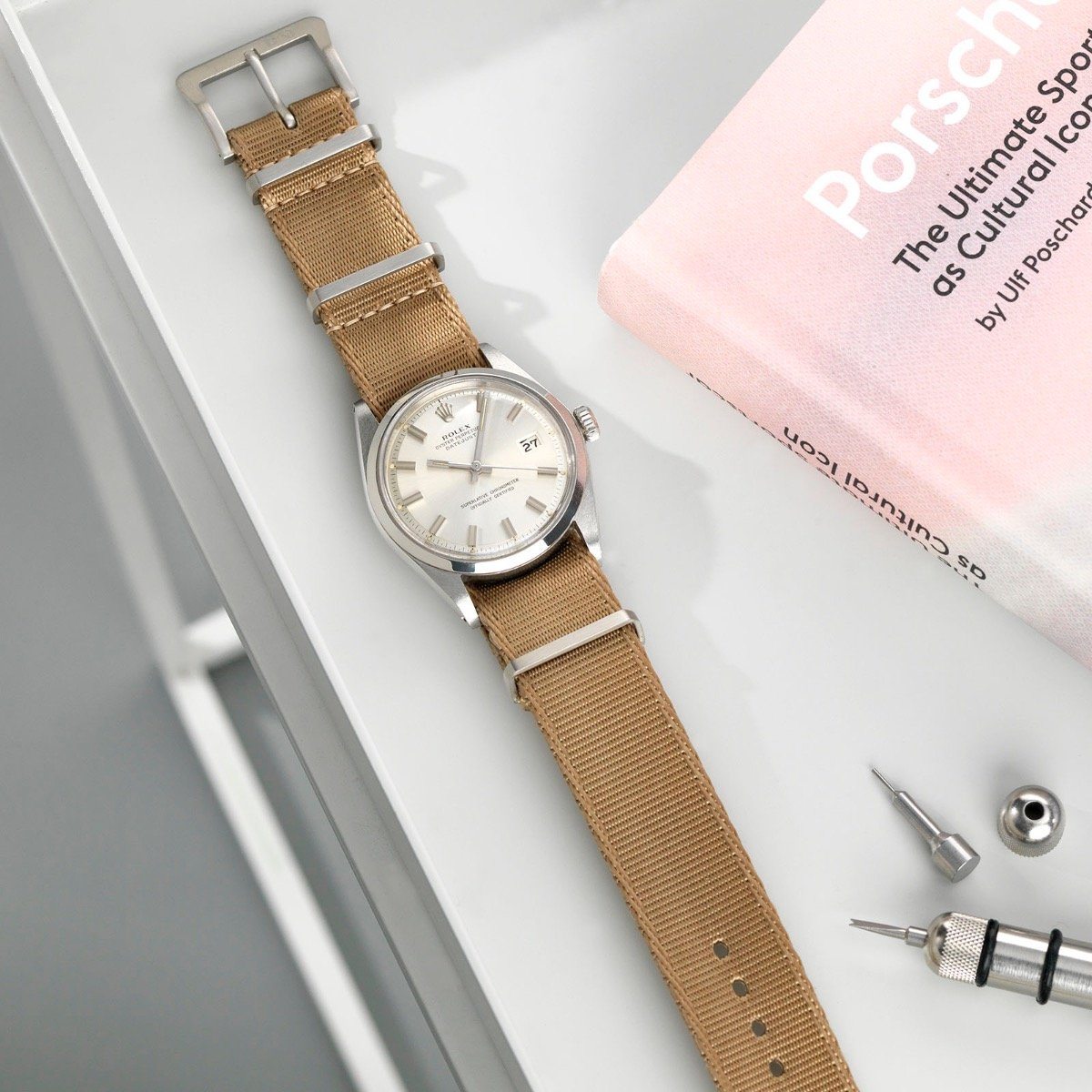Rolex Deluxe Nylon Single Pass Watch Strap Coyote Brown