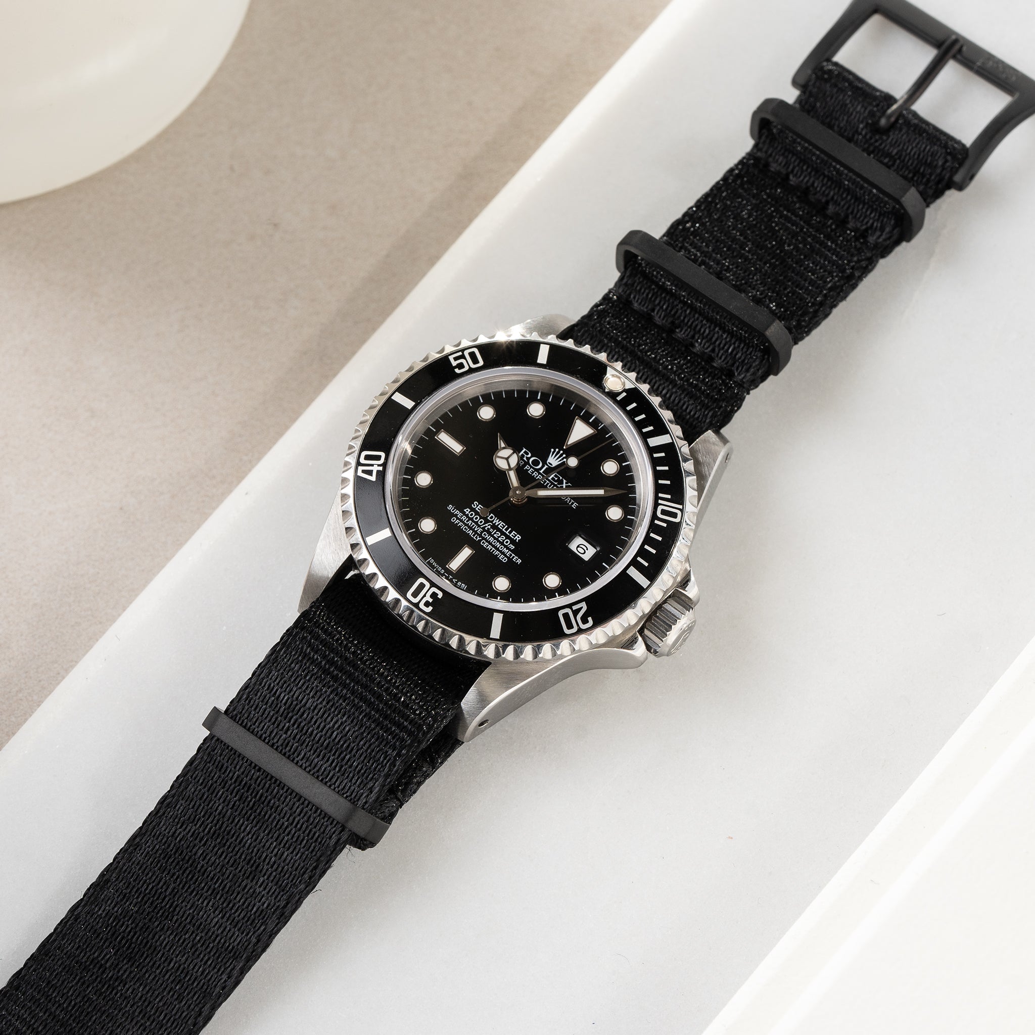 Strap for Rolex Seadweller - Deluxe Nylon Single Pass Black Out