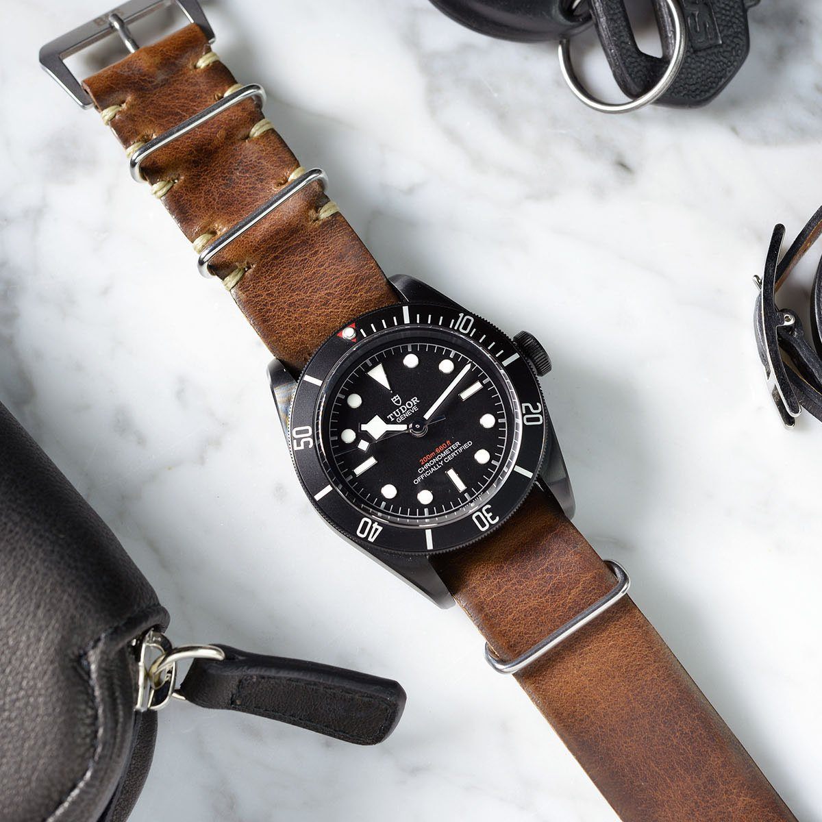 Tudor Siena Brown Single Pass Leather Watch Strap