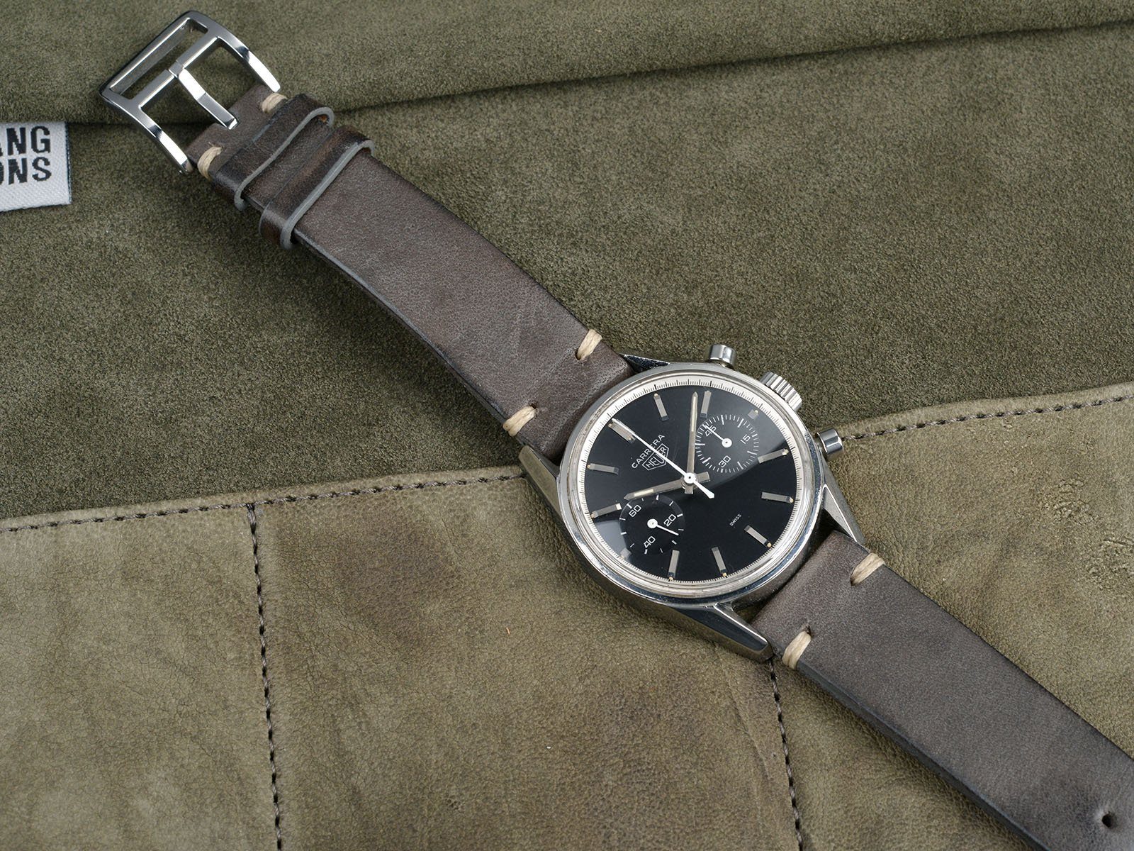 VINTAGE HEUER CARRERA 3647N BLACK DIAL