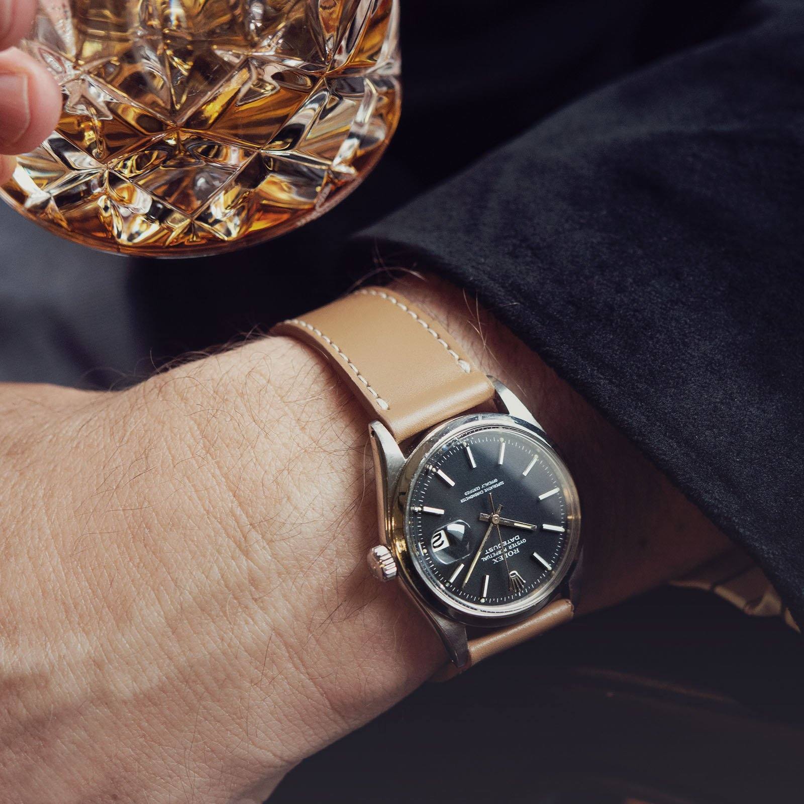 Rolex Datejust Black Marble Dial ref 1600