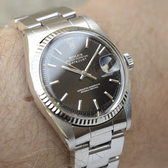 Rolex Datejust Gloss Gilt Vertical Brush Tropical Dial