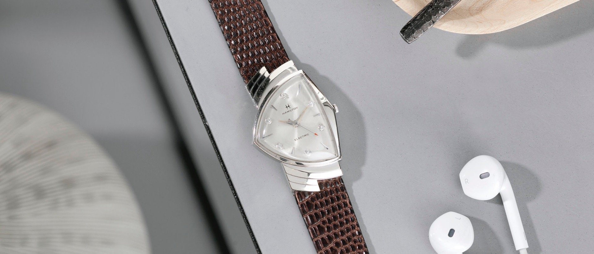 Hamilton Early 1960s Ventura in White Gold