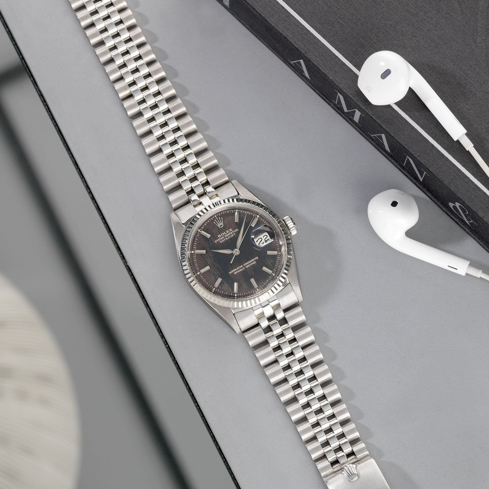 Rolex White Gold Datejust Tropical Dial Reference 1601