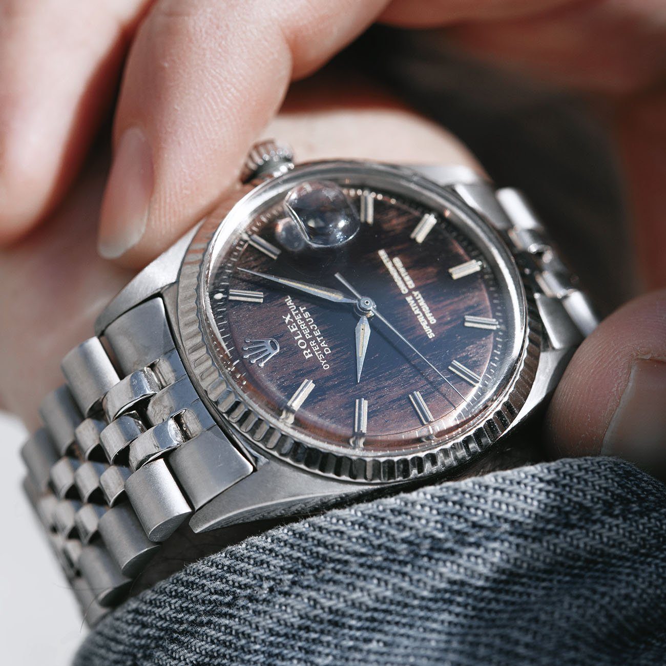 Rolex White Gold Datejust Tropical Dial Reference 1601