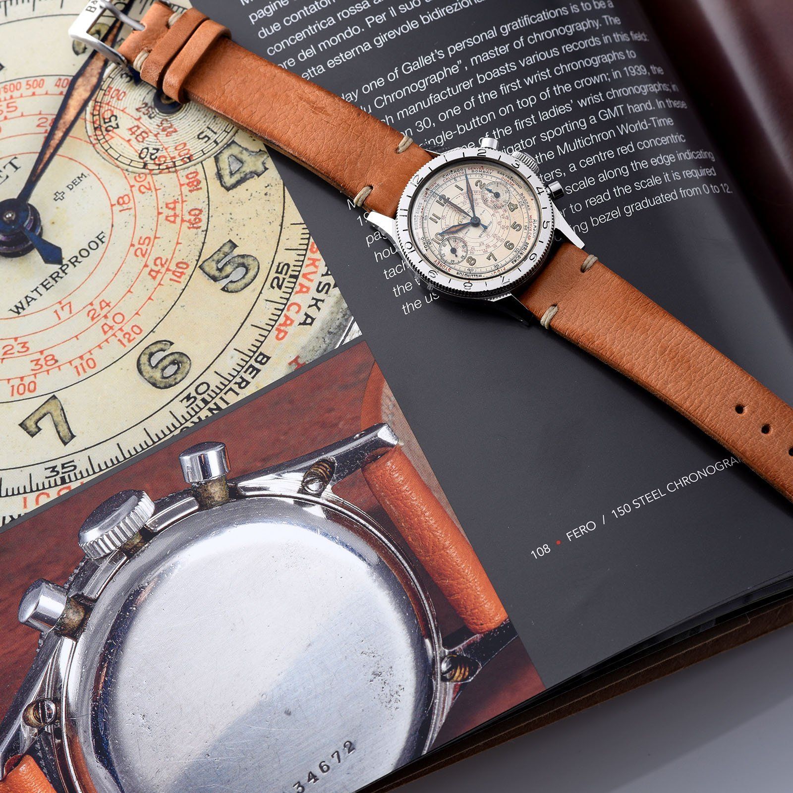 Gallet Chronograph 1940s Flying Officer