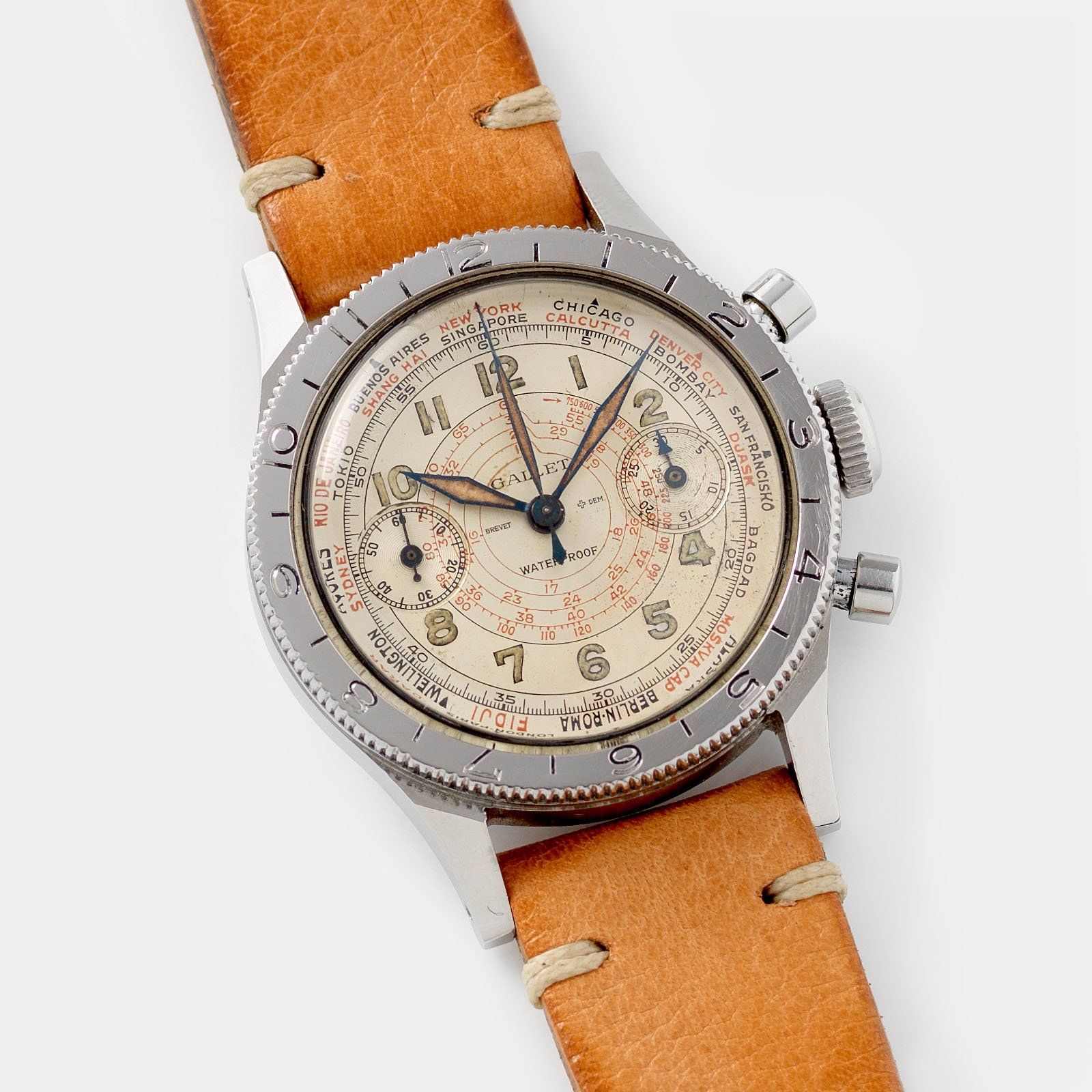 Gallet Chronograph 1940s Flying Officer