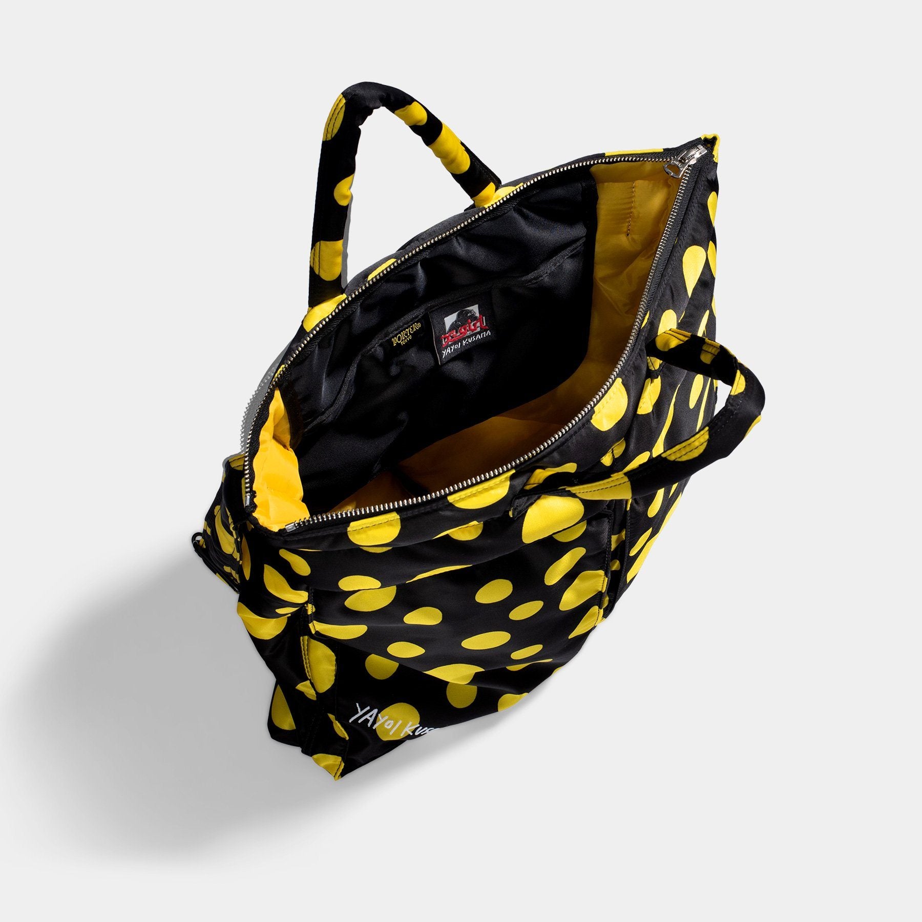 PORTER YOSHIDA X YAYOI KUSAMA HELMET BAG YELLOW DOTS