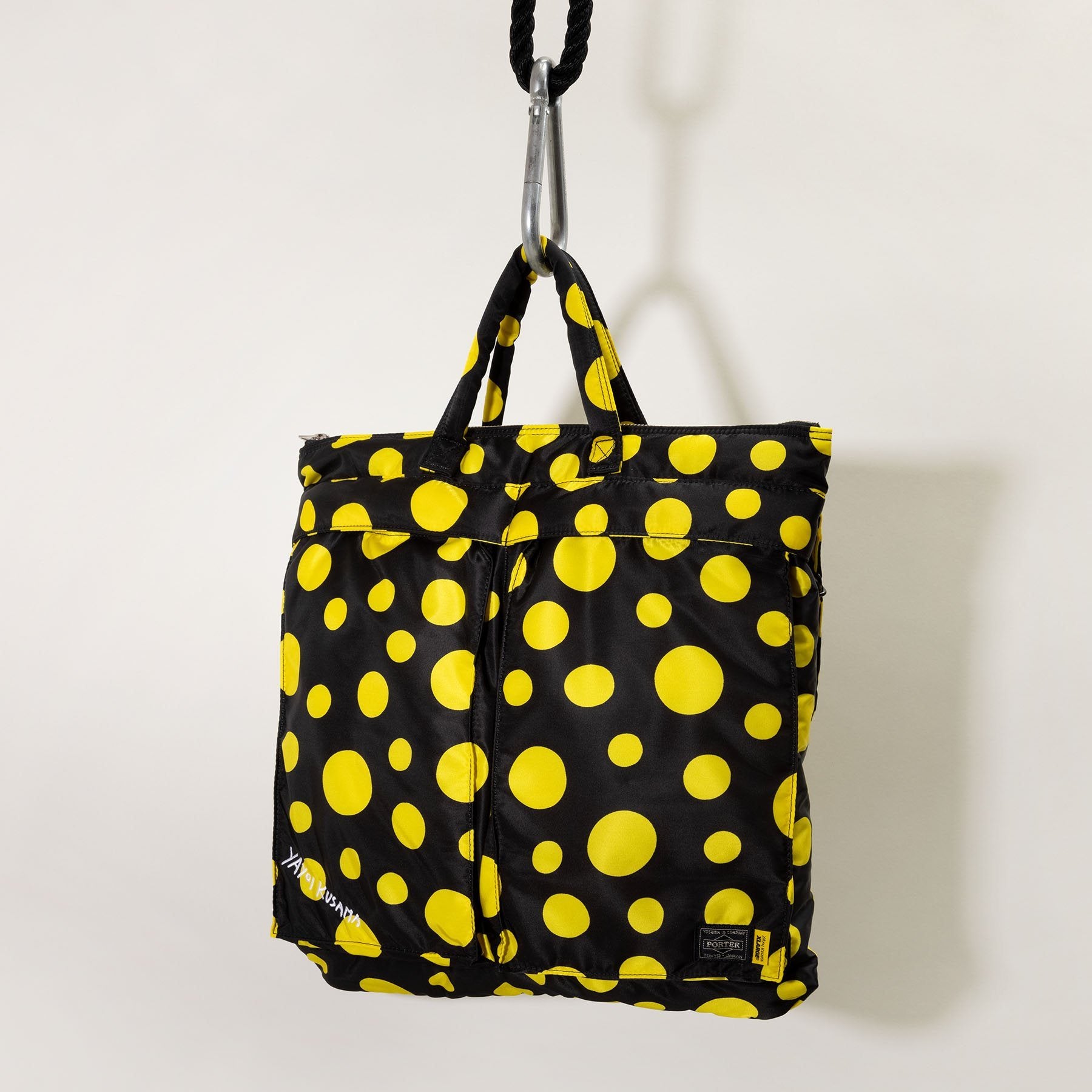 PORTER YOSHIDA X YAYOI KUSAMA HELMET BAG YELLOW DOTS