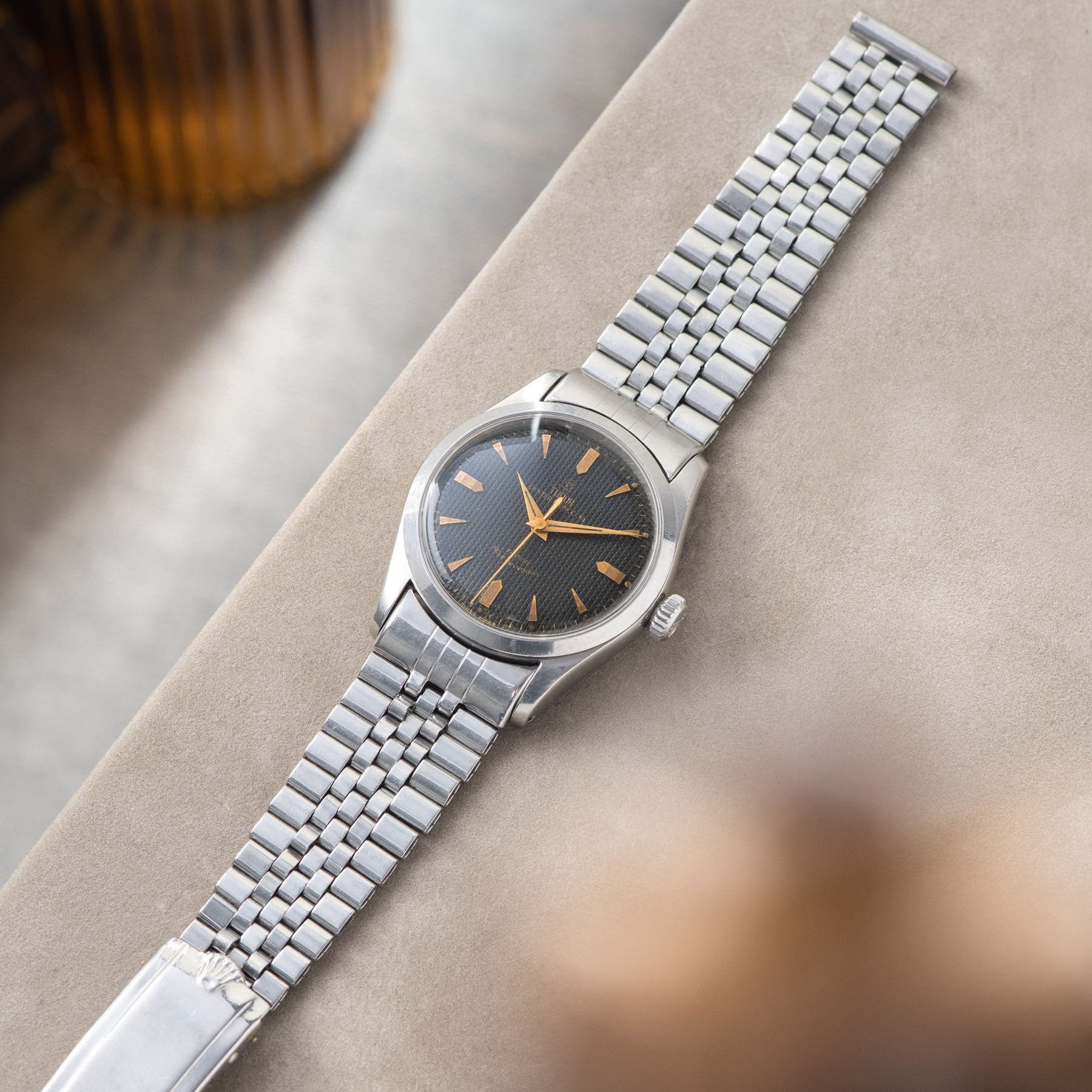 Tudor Prince Rare Waffle Dial Reference 7909nwith Rare Indian-made Rolex Jubilee bracelet