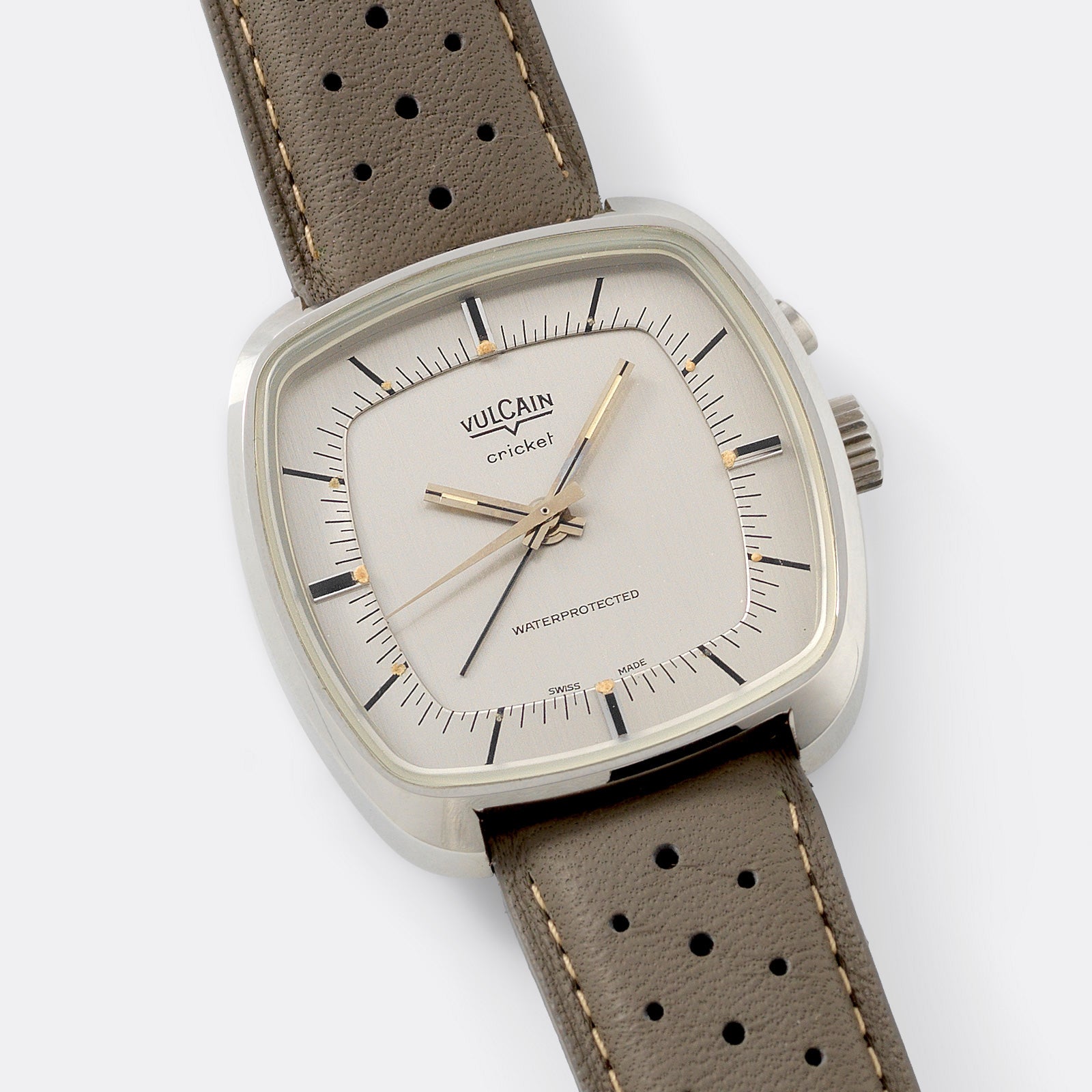 Vulcain Cricket Steel Alarm Watch 1970s