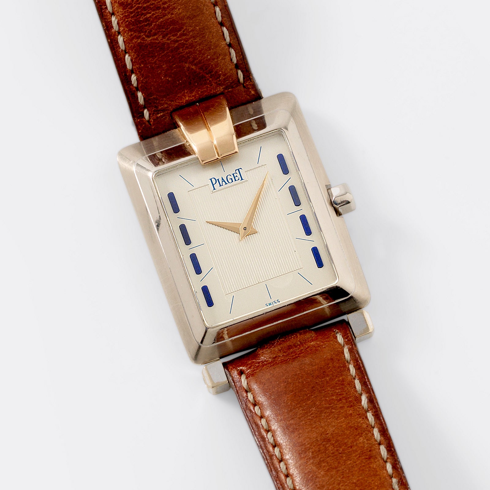 Piaget Lipizzan Polo Dress Watch White Gold Ref 91100