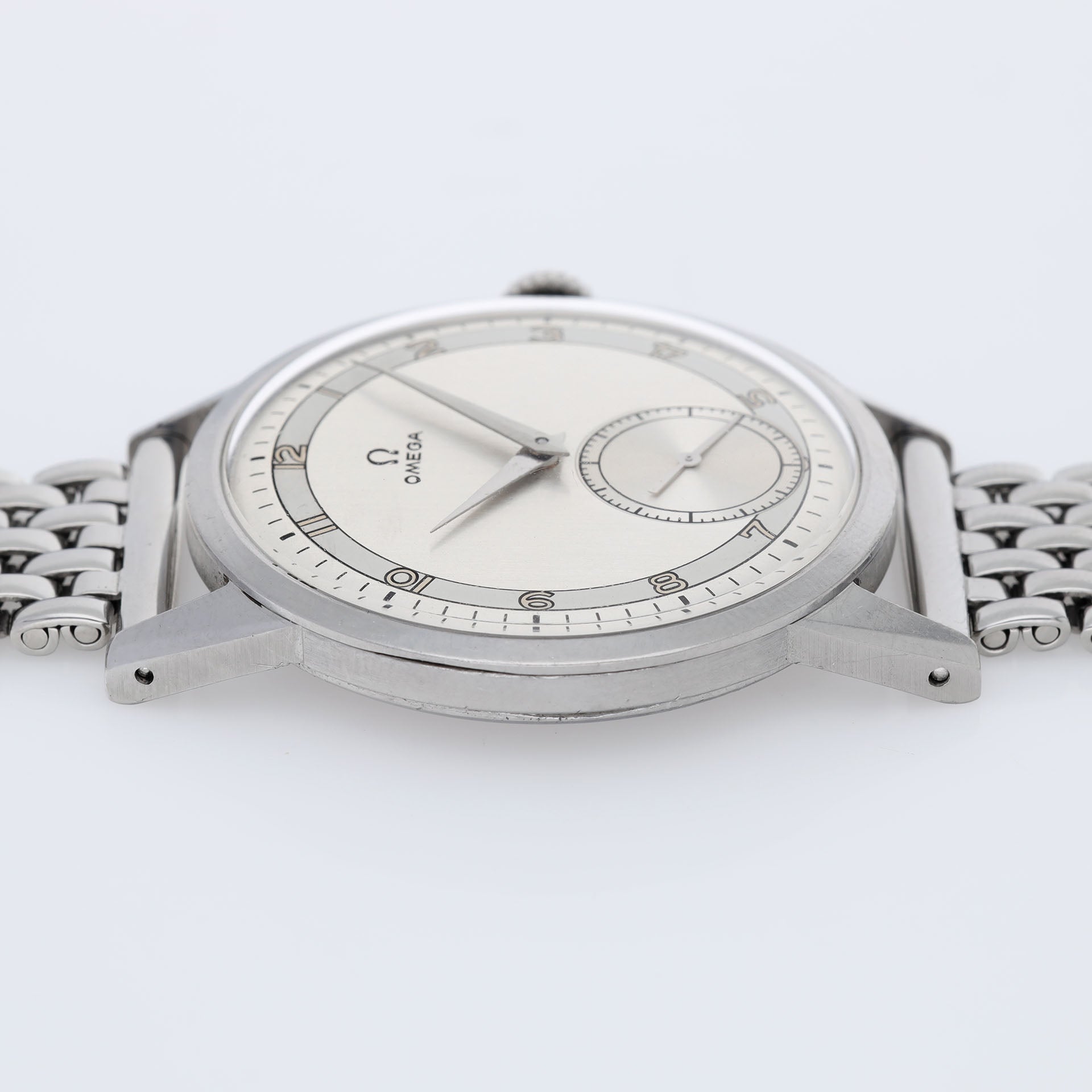 Omega 2272 2 Oversize Steel Dress Watch Two Tone Dial