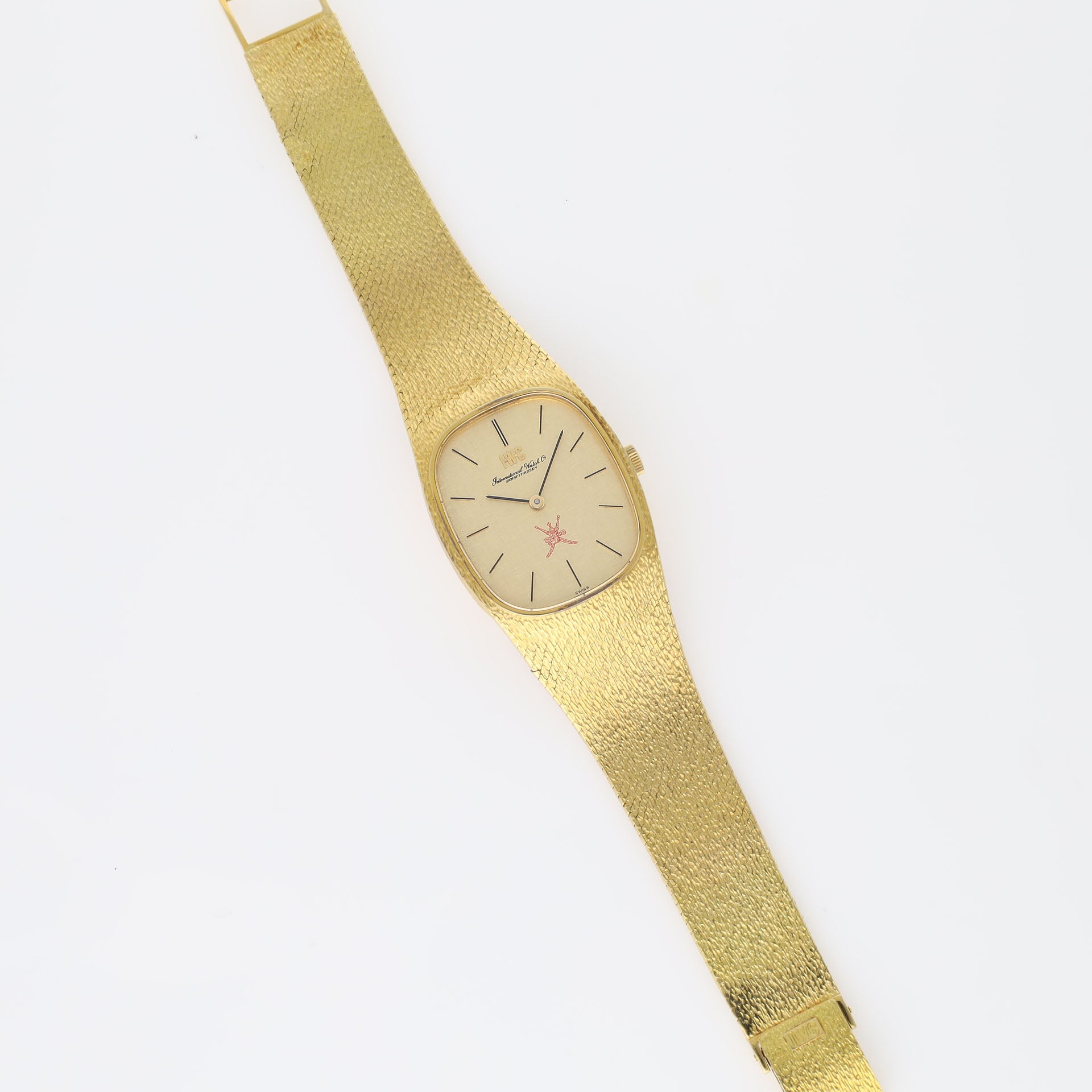 IWC Yellow Gold Dress Watch Integrated Bracelet Khanjar Dial