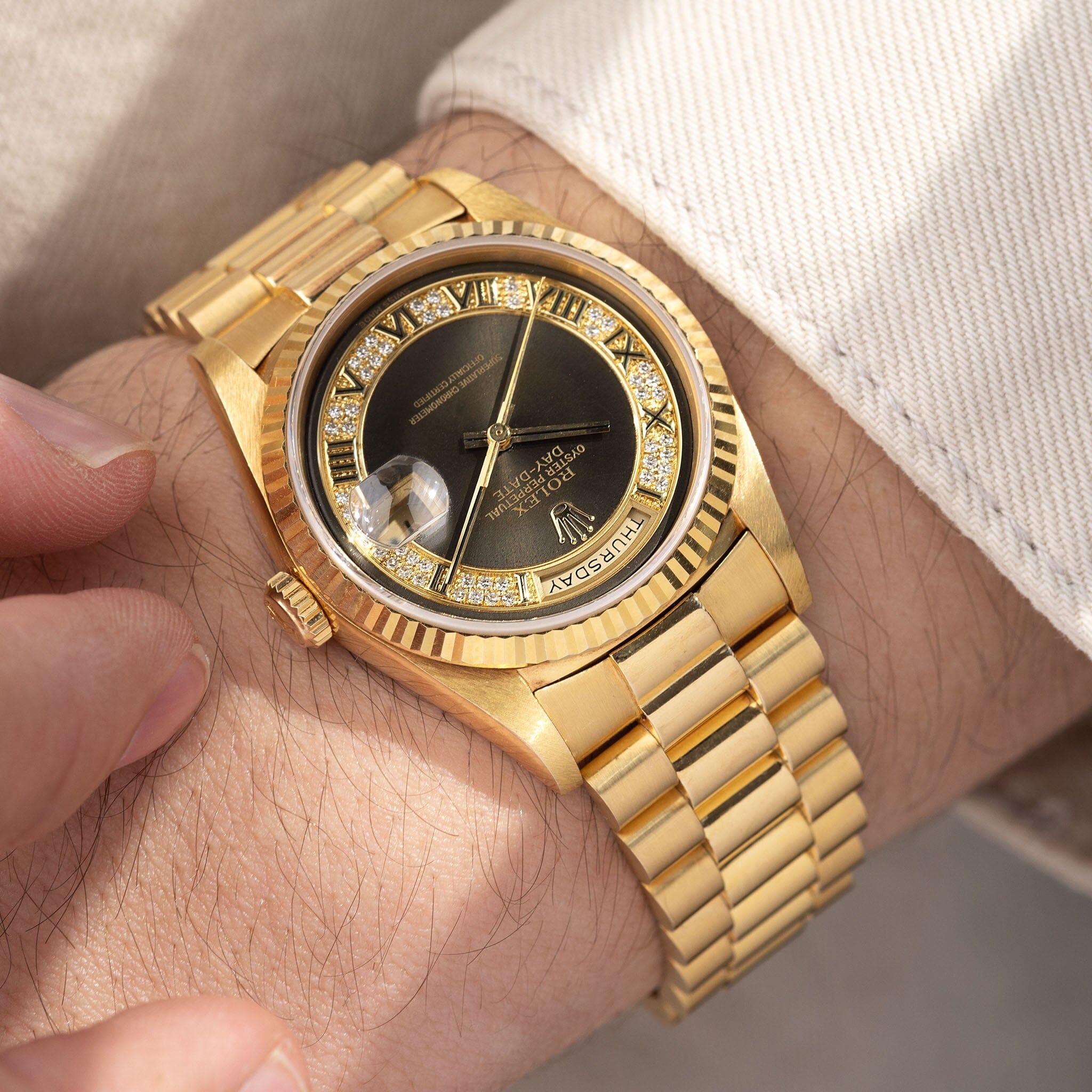 Rolex Day-Date 18238 Grey Myriad Dial with Papers