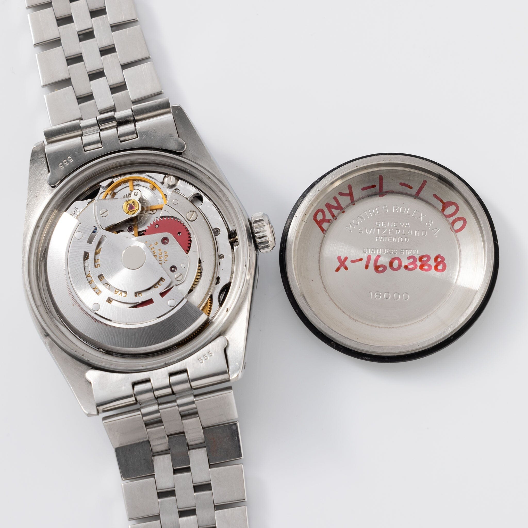 Rolex Datejust Black Gloss Dial Ref 16030