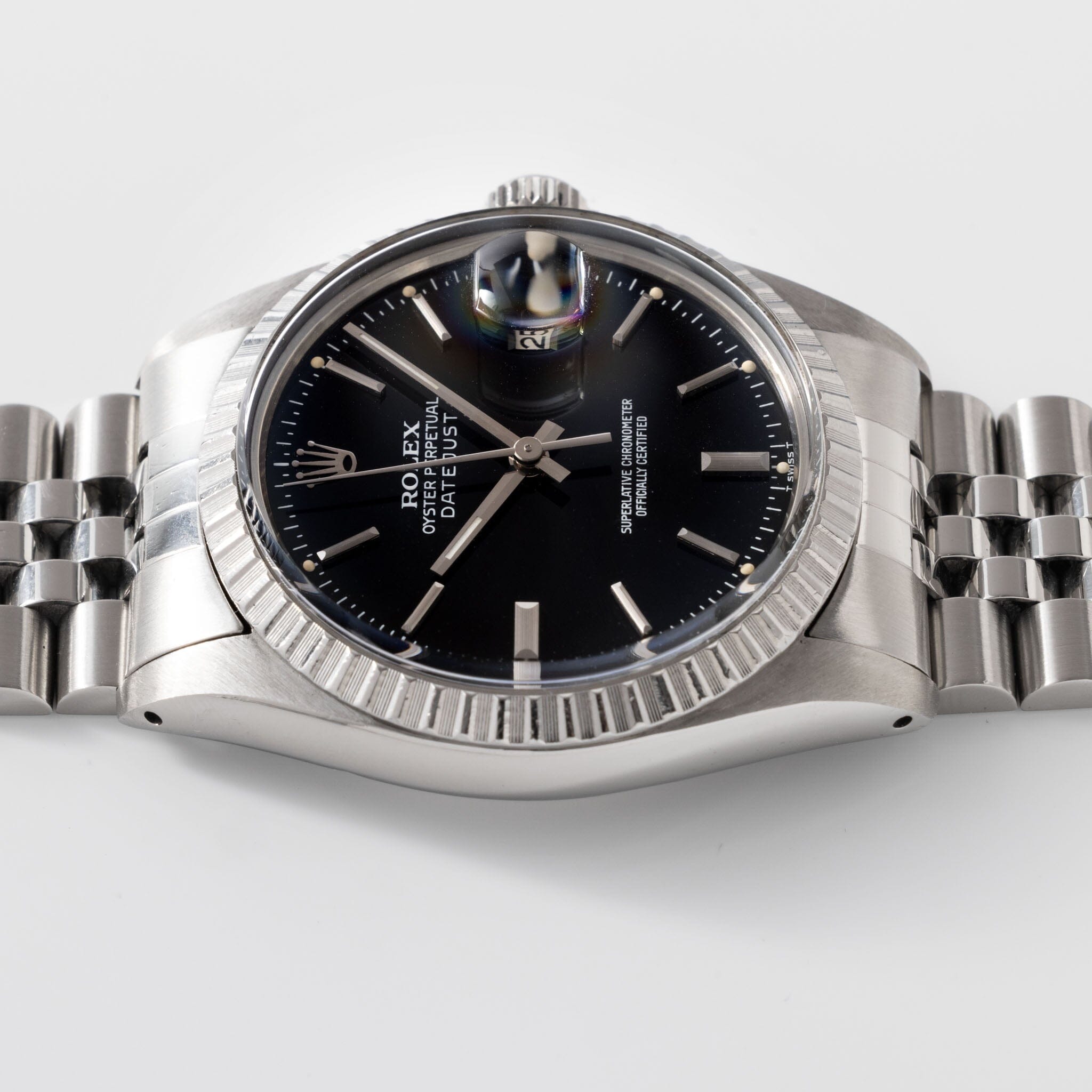 Rolex Datejust Black Gloss Dial Ref 16030
