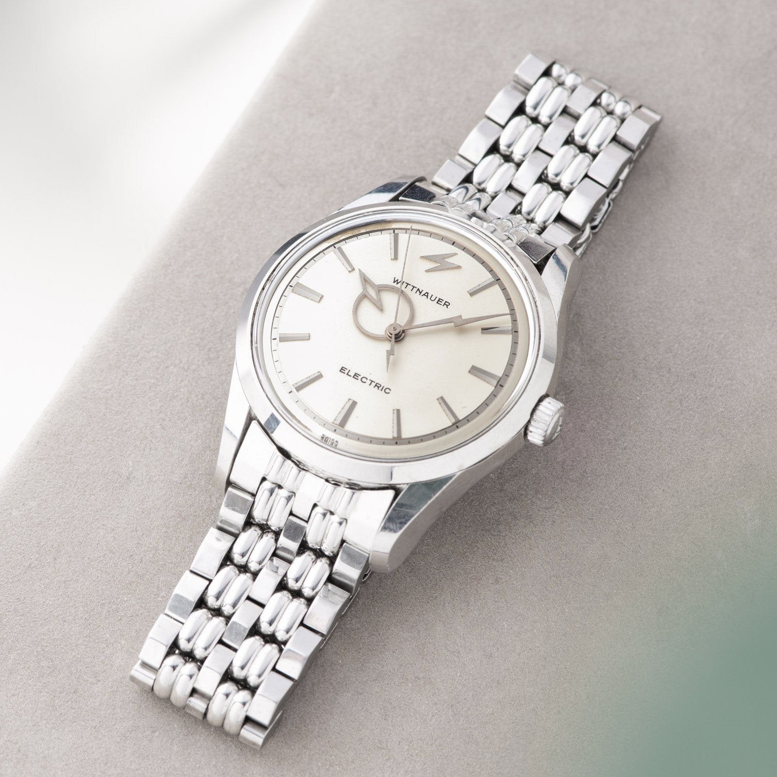 Wittnauer Electric Watch Silver Dial Lightning Hands