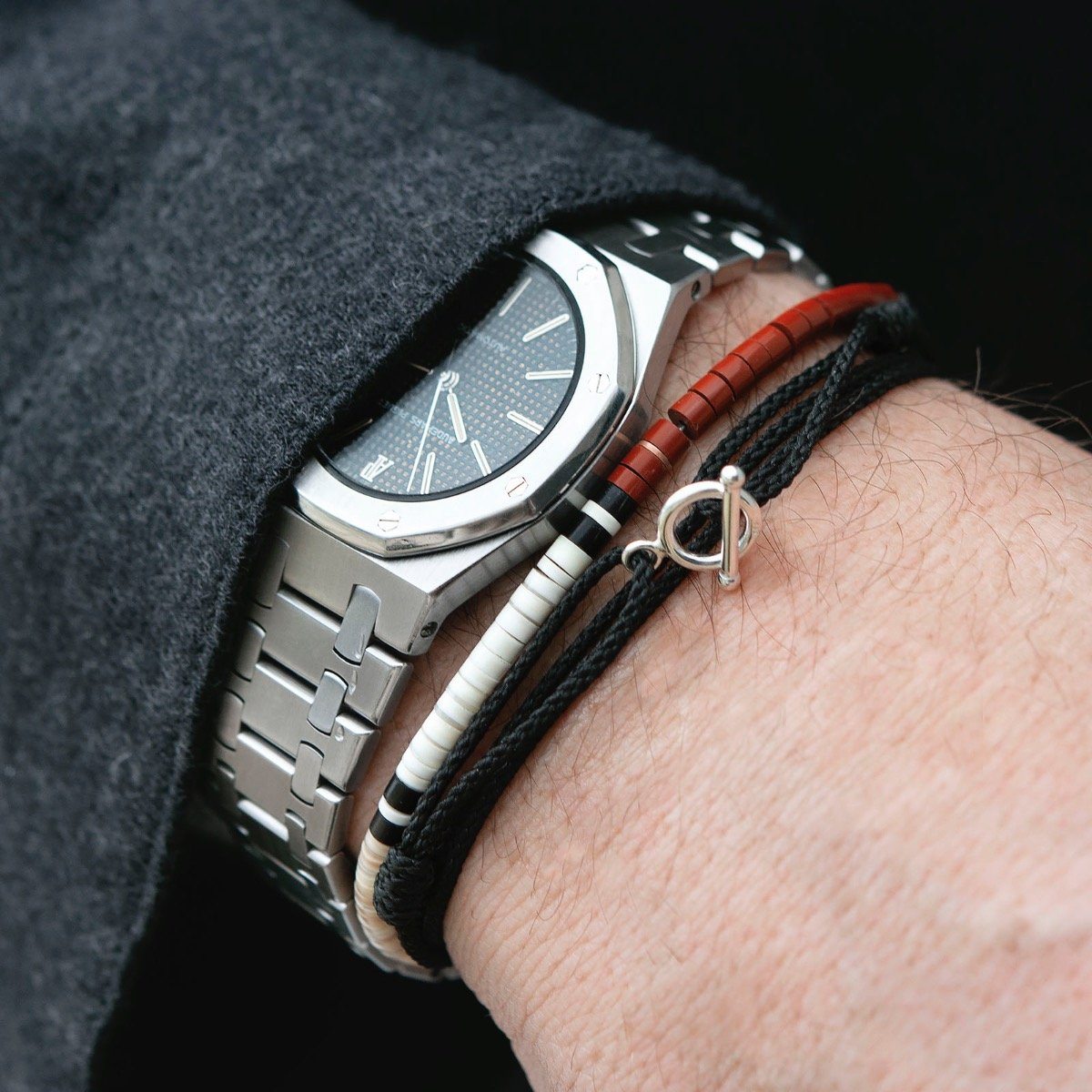 Oskar Gydell Nylon Cord Bracelet Black 3-Laps