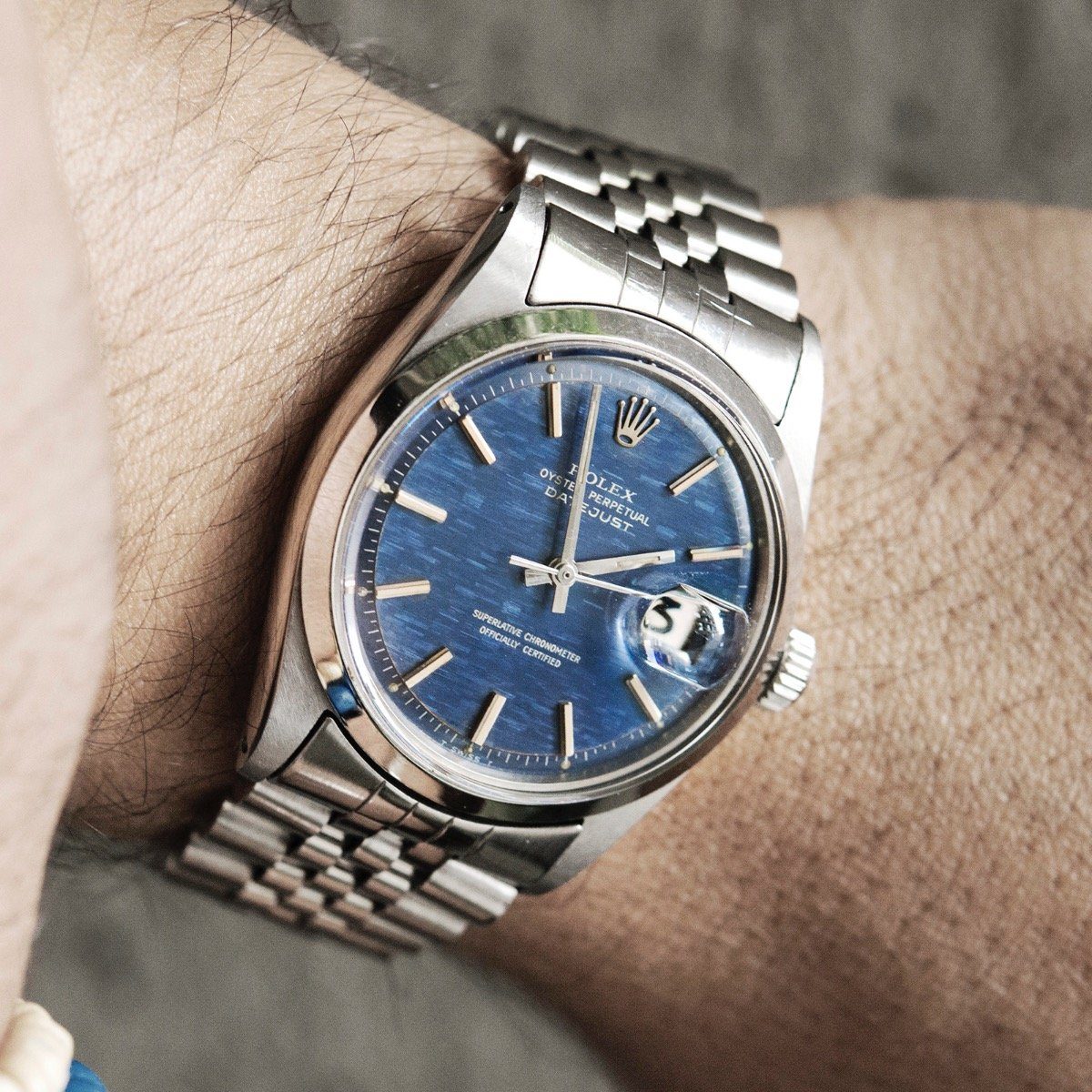 Rolex Datejust Blue Brick Dial Reference 1600