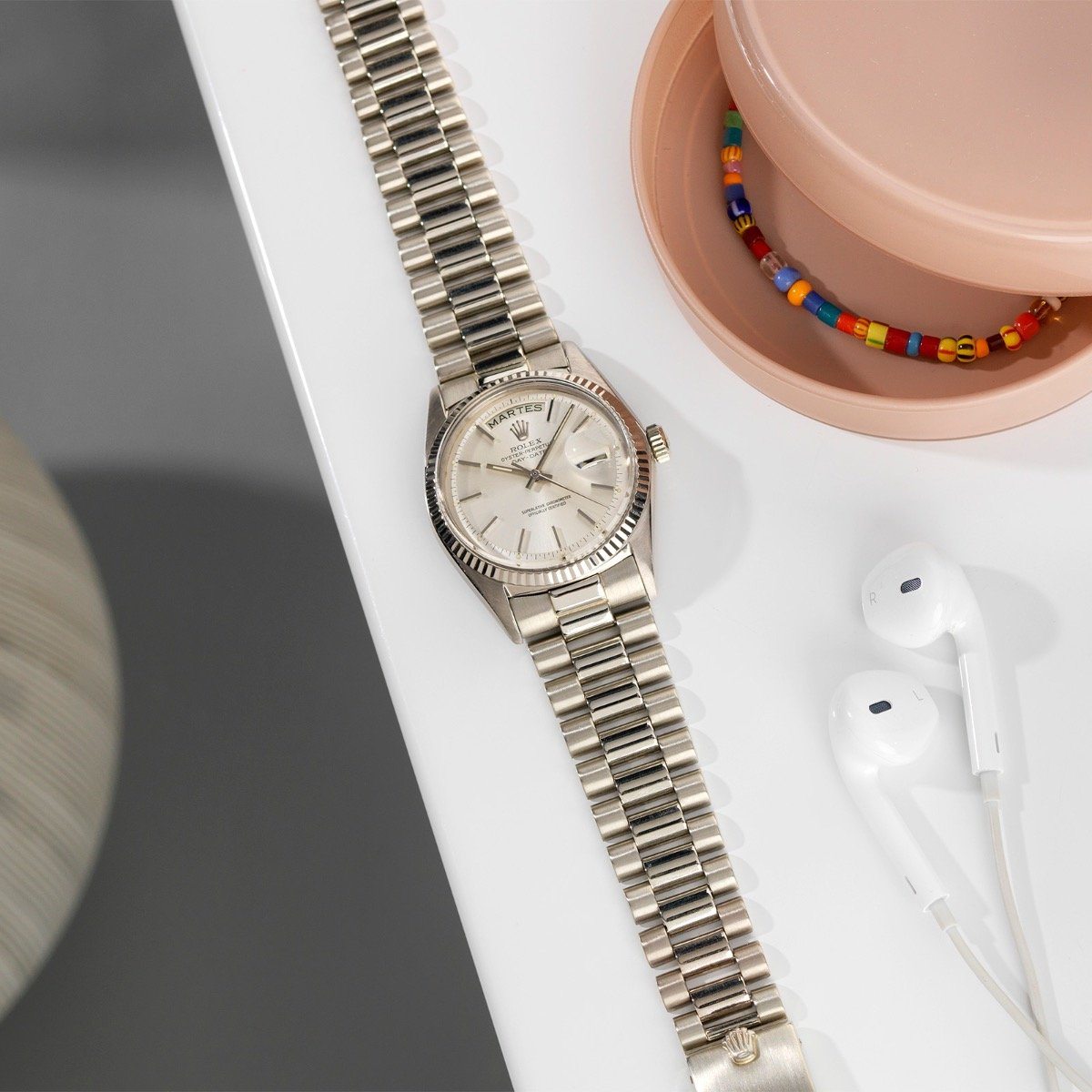 Rolex White Gold Day-Date Silver Dial 1803