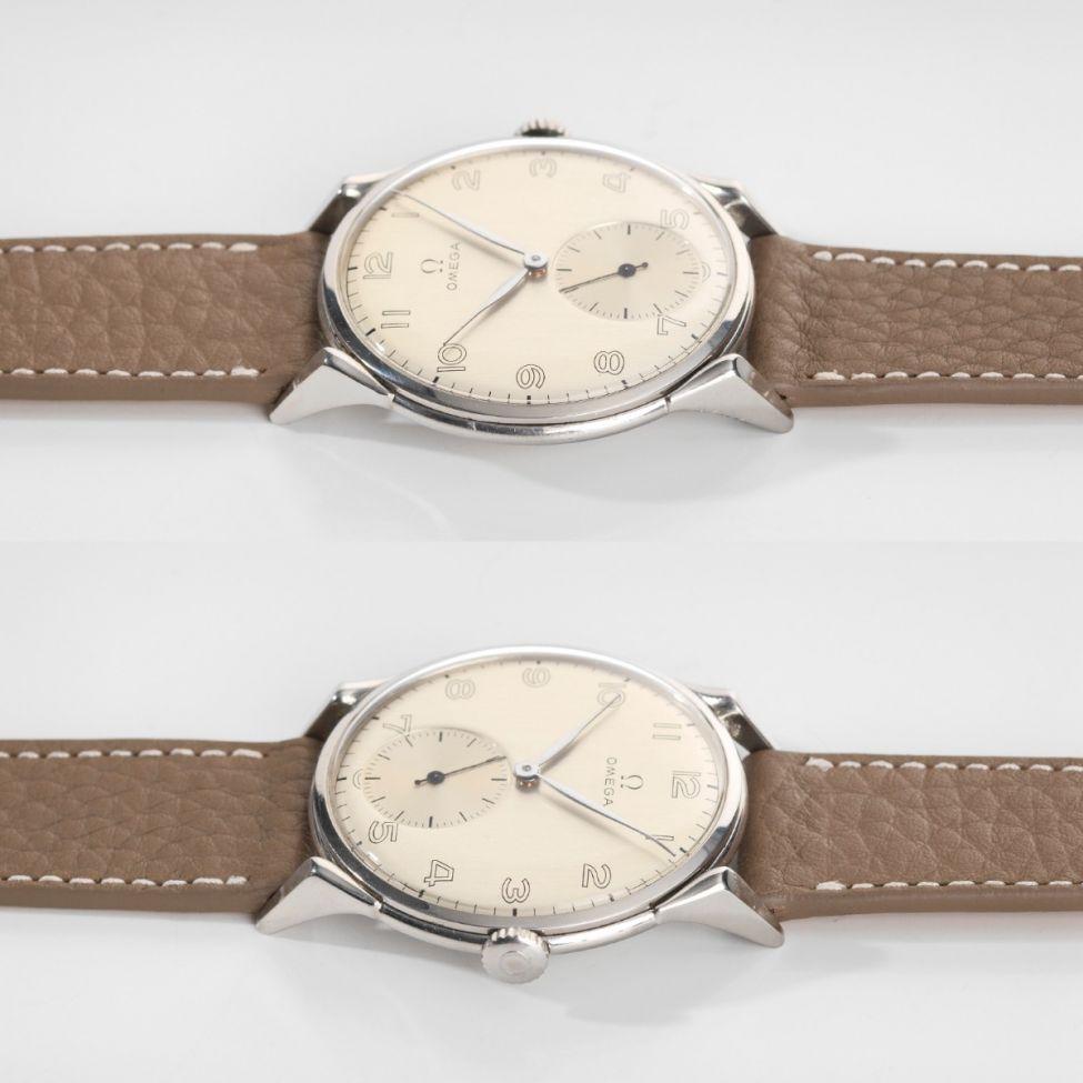 Omega Steel Oversize Watch Ref 2603-7 from 1950s Large Case 38mm