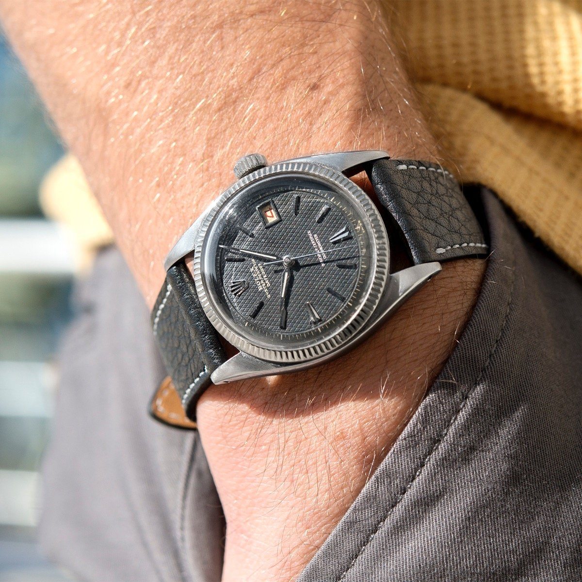 Rolex Datejust Black Honeycomb Dial 6305-1