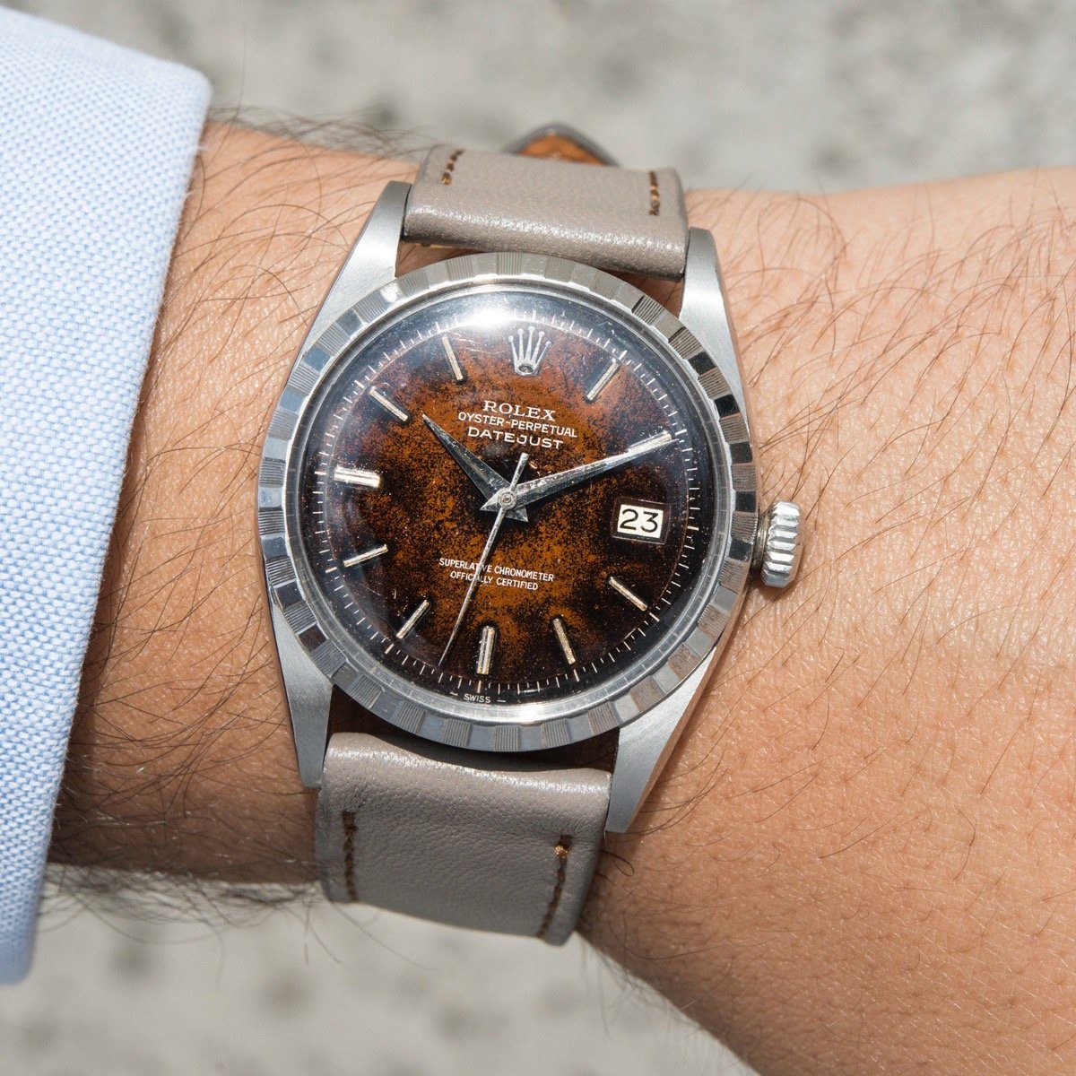 Rolex 6605 Datejust Tropical Gilt Dial 1957