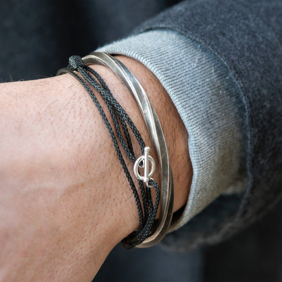 Oskar Gydell Nylon Cord Bracelet Black 3-Laps