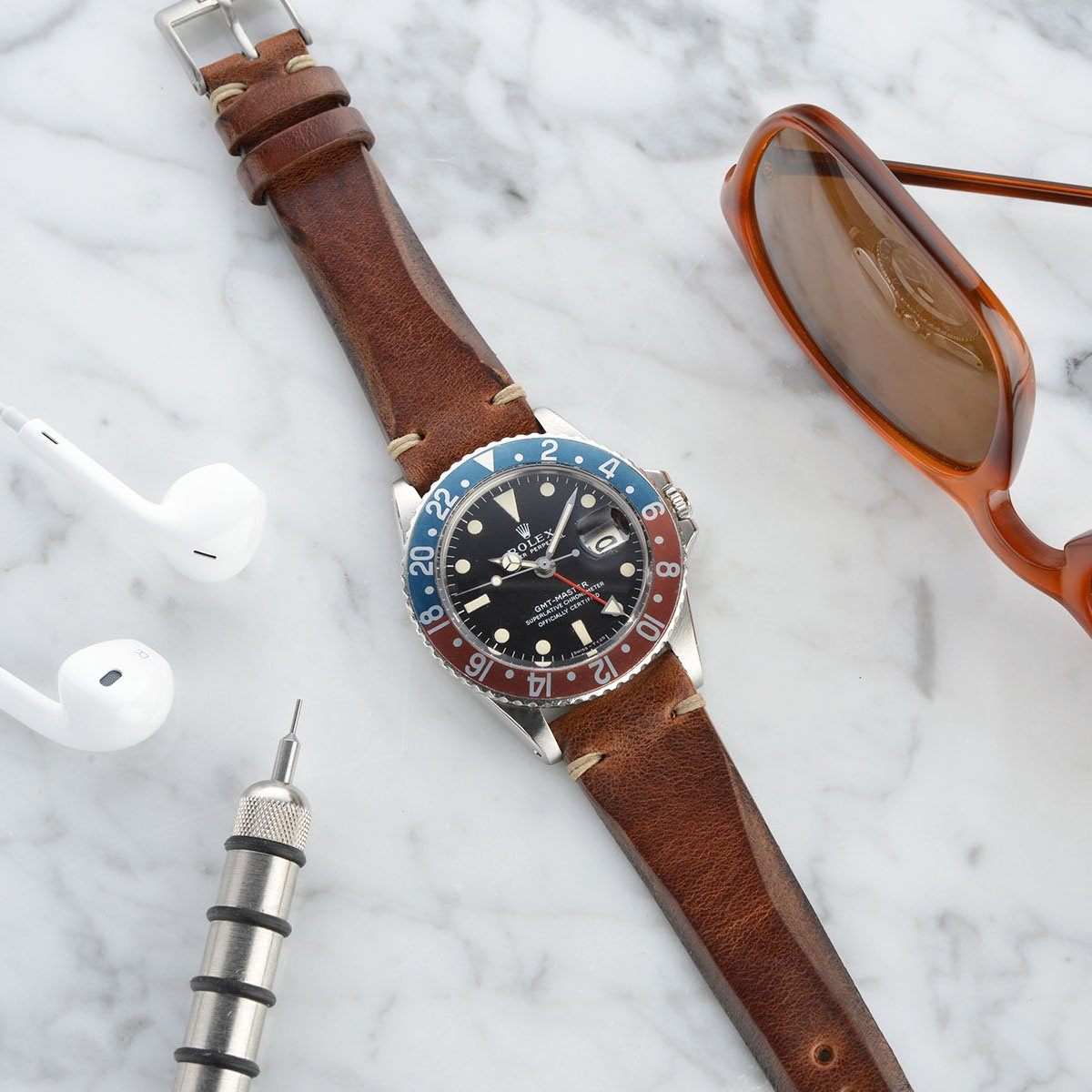 Rolex Siena Brown Blade Leather Watch Strap