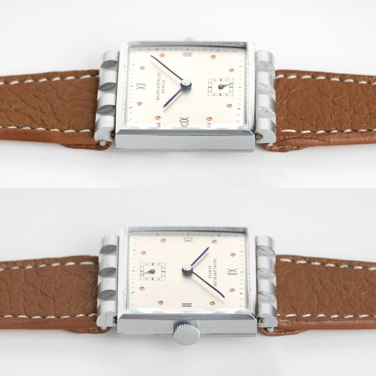 Baume & Mercier Cream Roman Dial Square Case