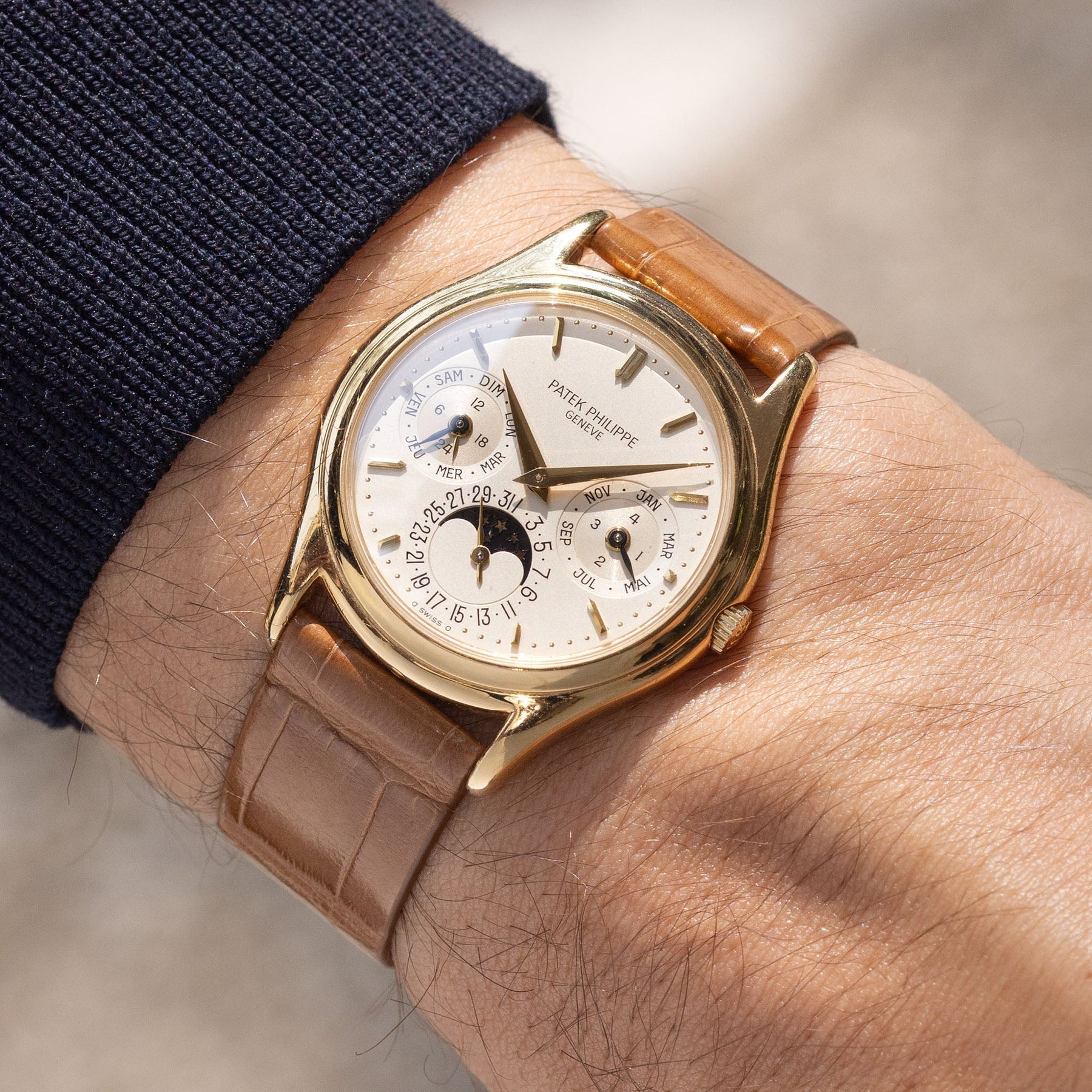 Strap for Patek Philippe 3940 Perpetual – Honey Double-Sided Alligator