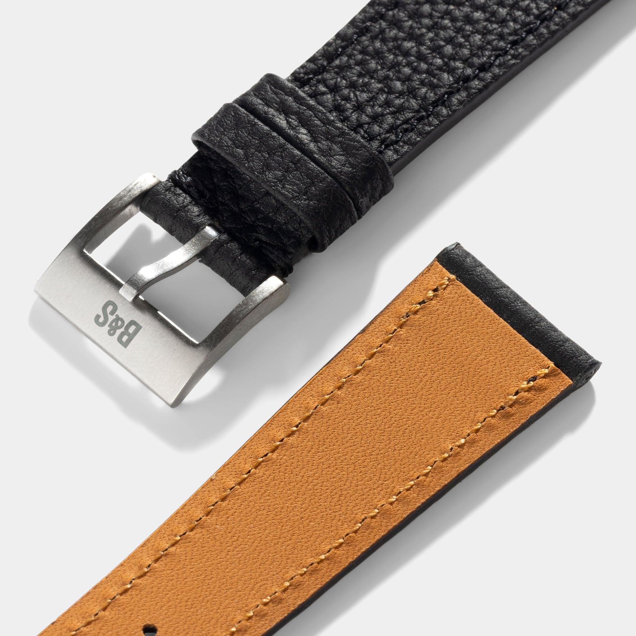 Strap For Patek Philippe 3940 Perpetual - Noir Grana Tonal Leather Strap