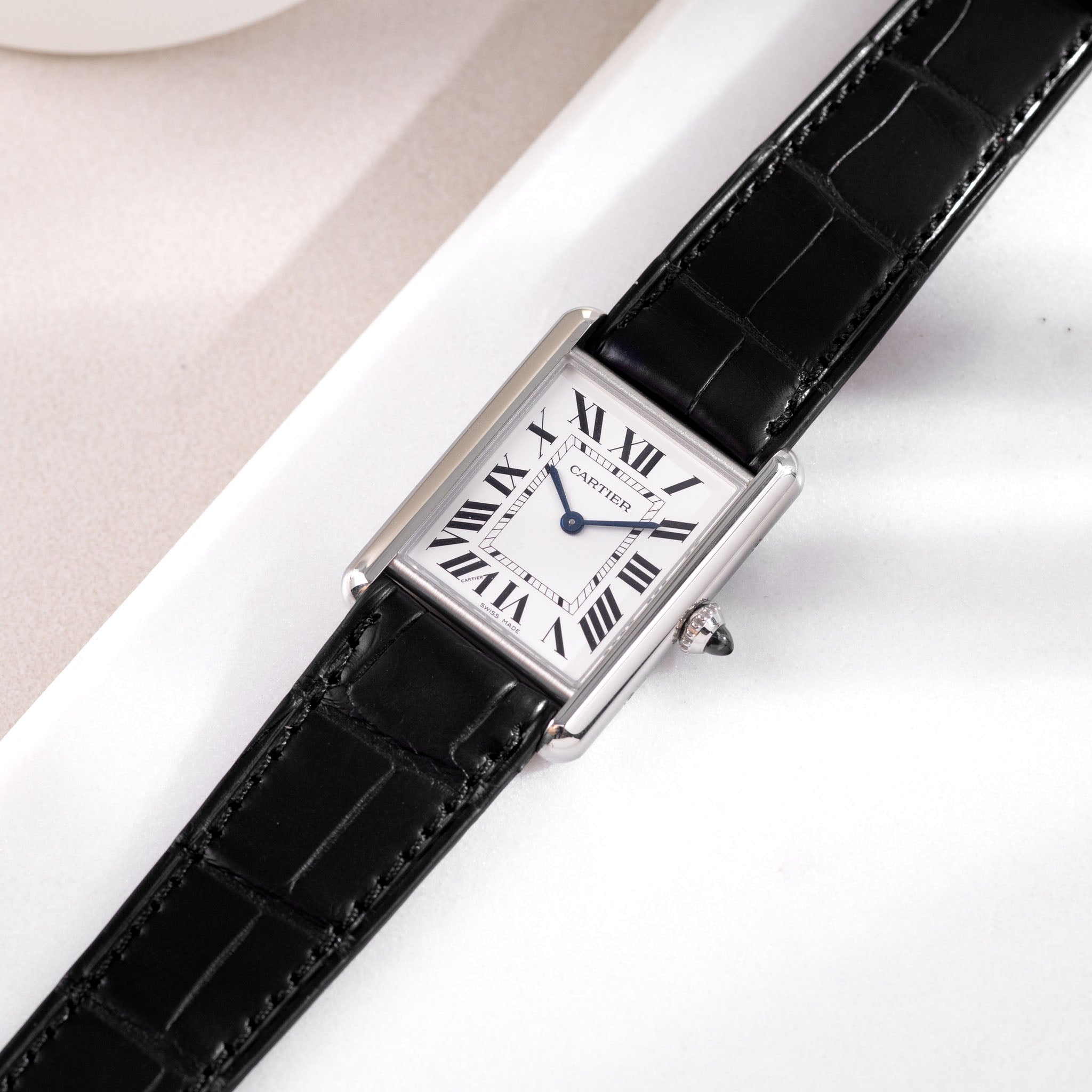 Strap for Cartier Tank Must (2021-2024) - The Premium Black Alligator
